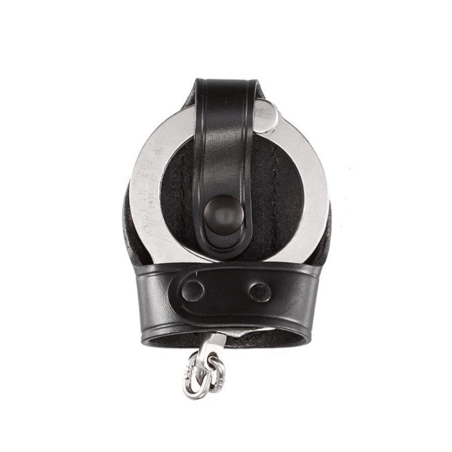 Aker 503 Bikini Handcuff Case Black Plain Leather RARE With Belt Clip1