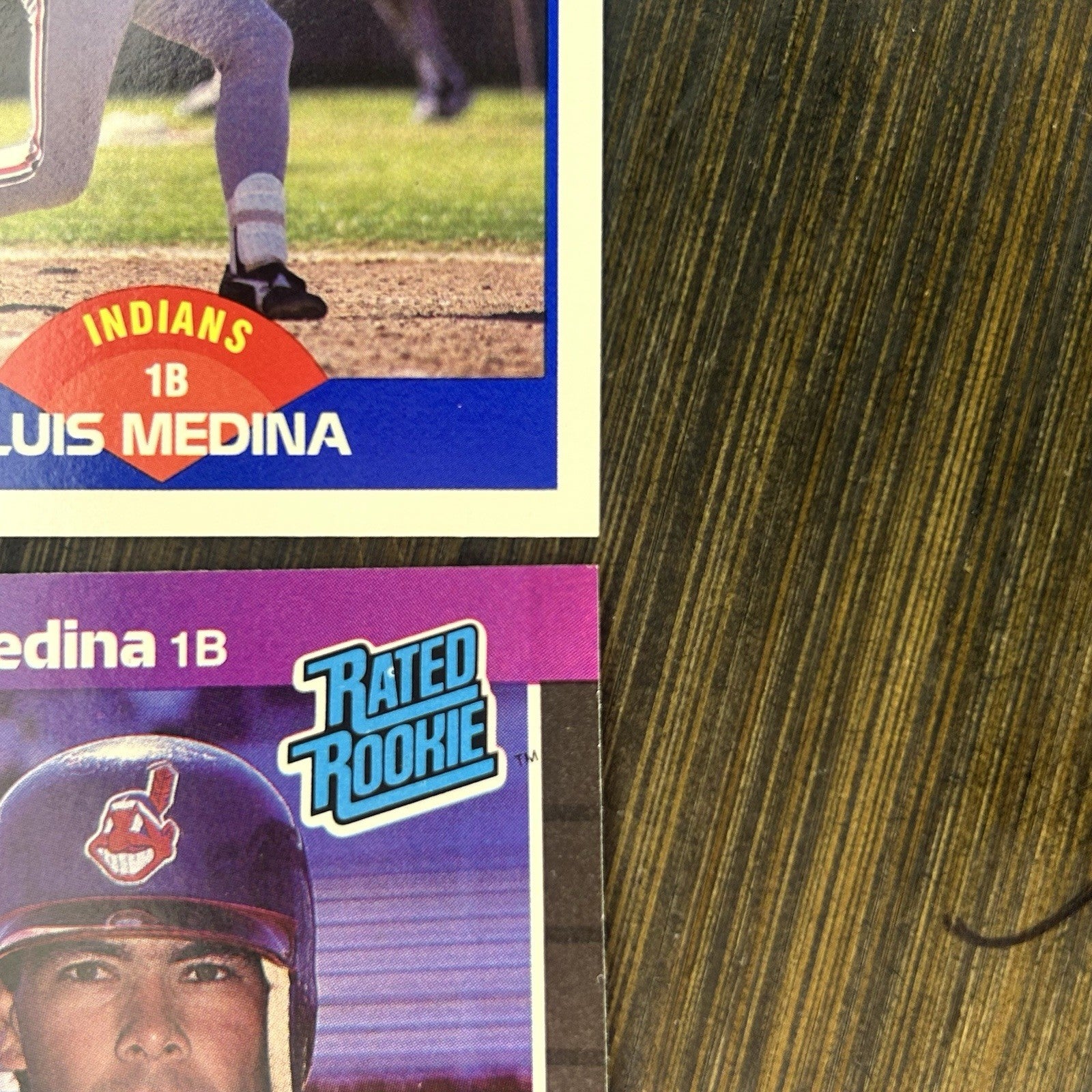 (4) 1989 Luis Medina Rookie Card Lot #633, #528, #36 Cleveland Indians7