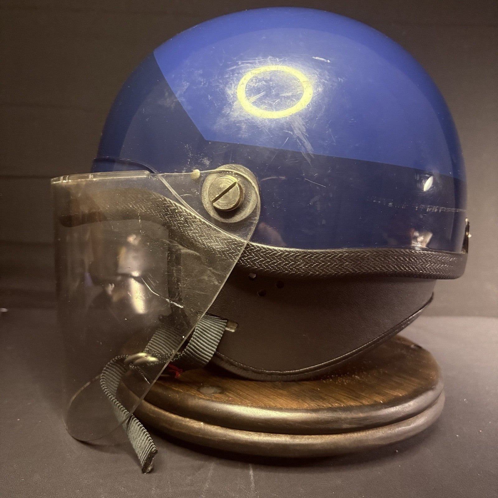 Vintage Police Riot Helmet Blue (Size Medium) w/ Removable Face Shield5