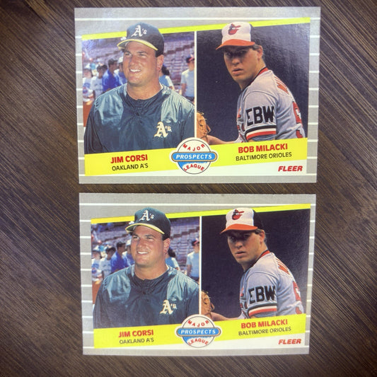 1989 Fleer #649 Jim Corsi & Bob Milacki RC (Lot Of 2) Major Prospects League0
