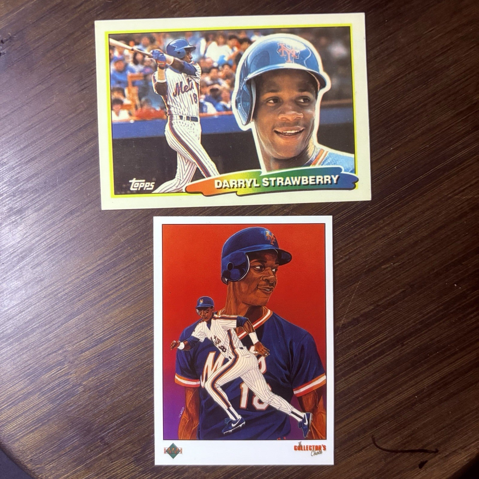 (Lot of 2) 1989 Upper Deck Darryl Strawberry #681 & Topps #253 Trading Card0