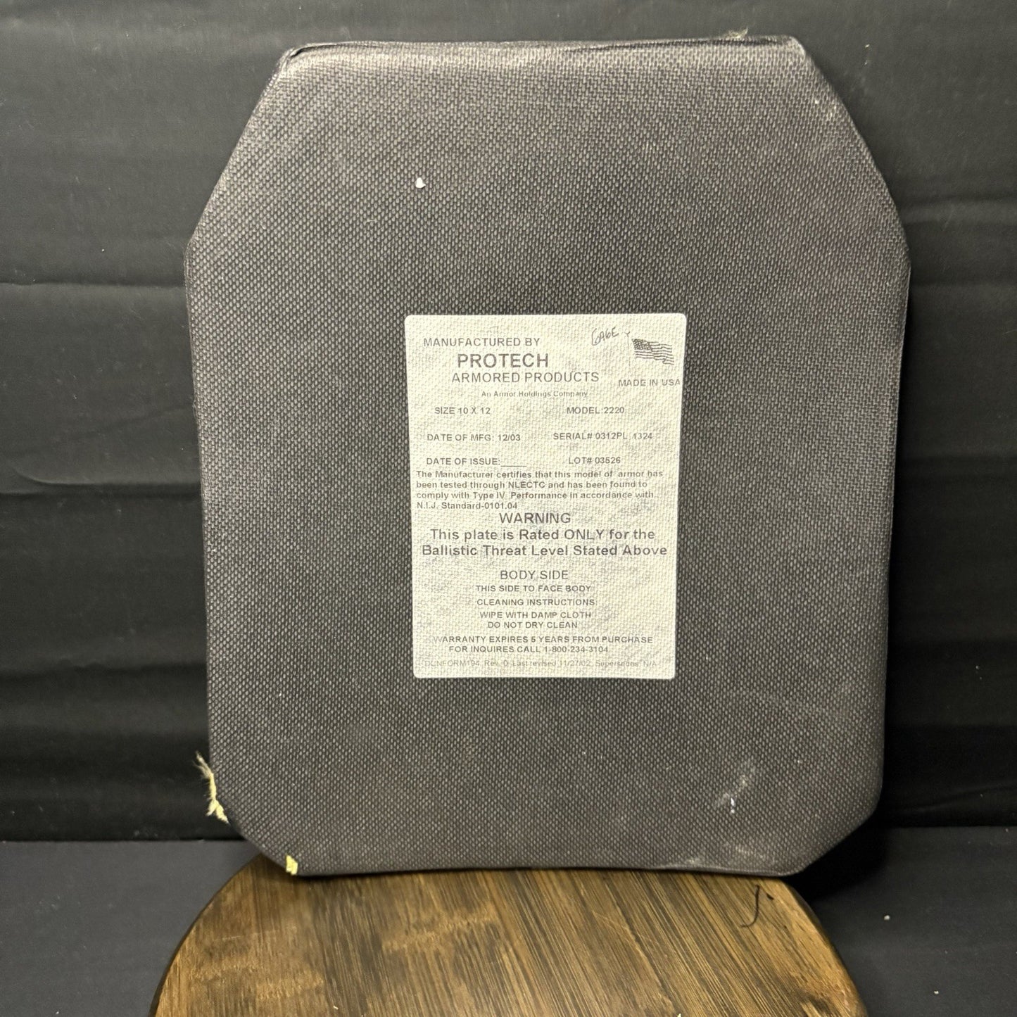 Protech Armor Piercing Plate 12”x 10” 22201