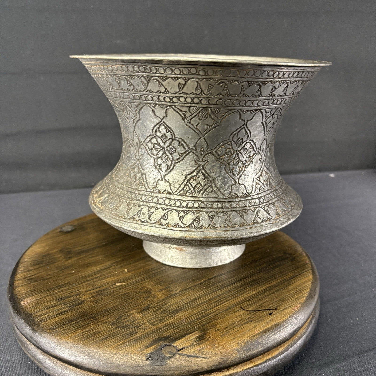 Qajar Era Copper Vessel Hand Hammered Islamic Calligraphy Tinned Late 1800s11