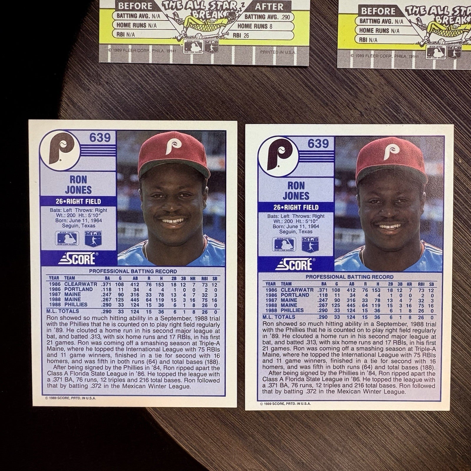 Ron Jones (Lot Of 7) Rated Rookie Cards, Donruss, Fleer, Score #574, #40, #63912