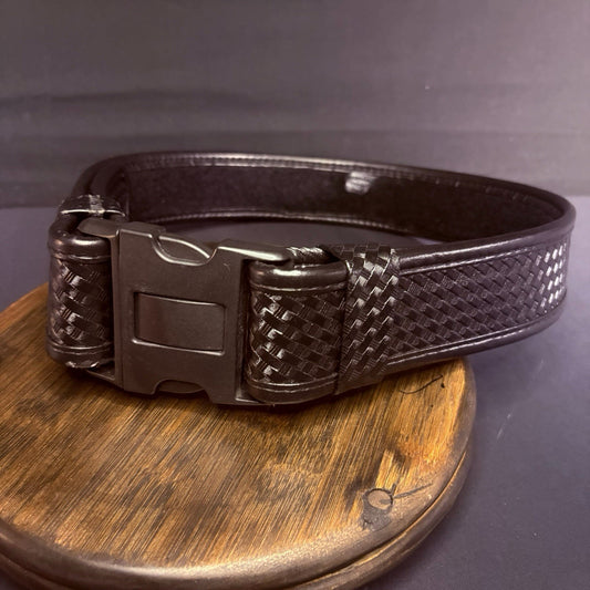 Bianchi 7950 Duty Belt Waist Size 34”-40” AccuMold Black Basketweave Leather0