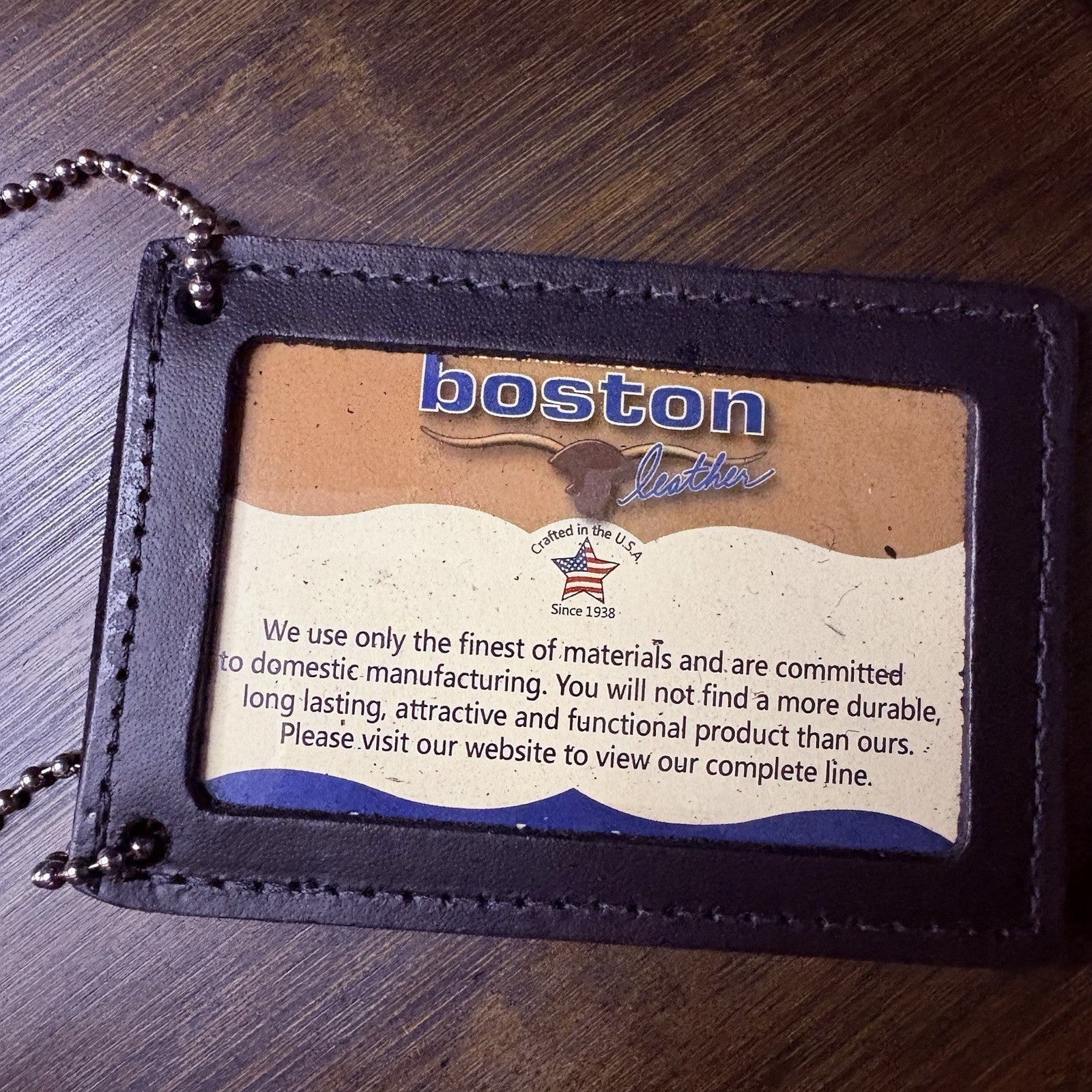 Boston 5845 Leather Men's Deluxe ID & Badge Holder Wallet3
