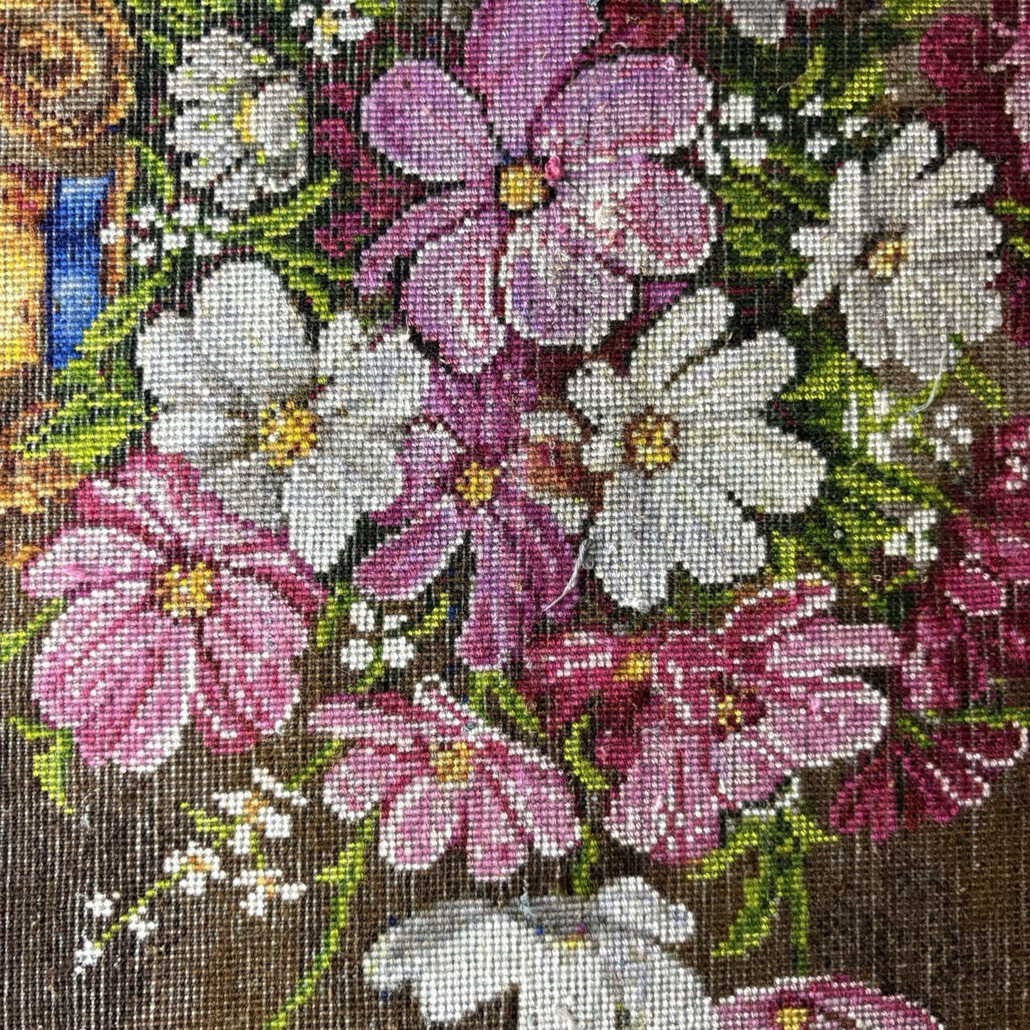 Pictorial Rug Flower Hand Knotted Tab’riz 23”x16” Cotton w/Silk 240KPSI15
