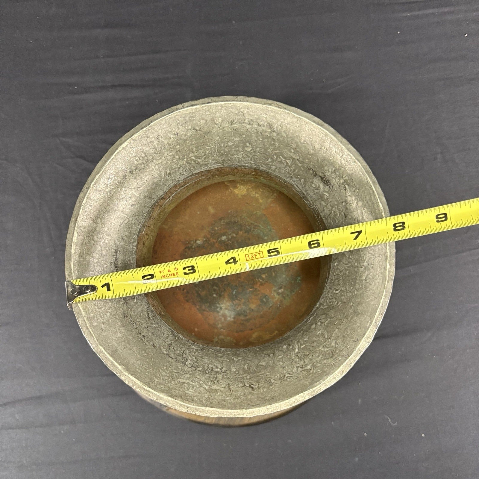 Copper Vessel Hand Hammered Islamic Calligraphy Tinned Qajar Era Late 1800s6