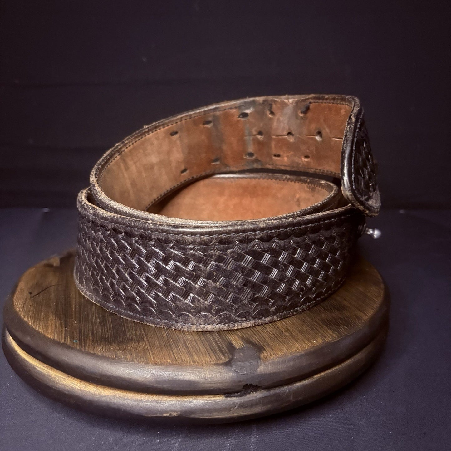 Bianchi Duty Belt (Size 36") Waist Black Basket Weave Leather3