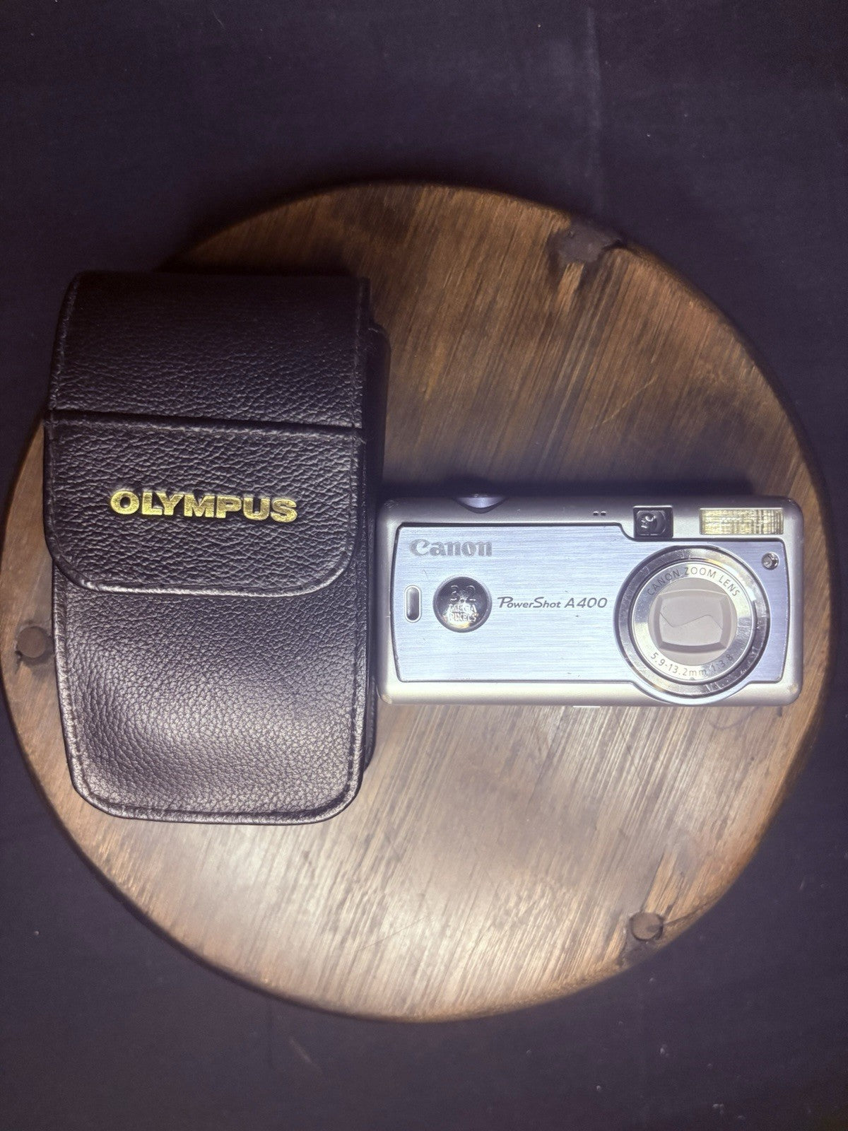 Canon Power Shot A400 Silver Digital Camera 3.2 Megapixels-tested w/Leather Case1