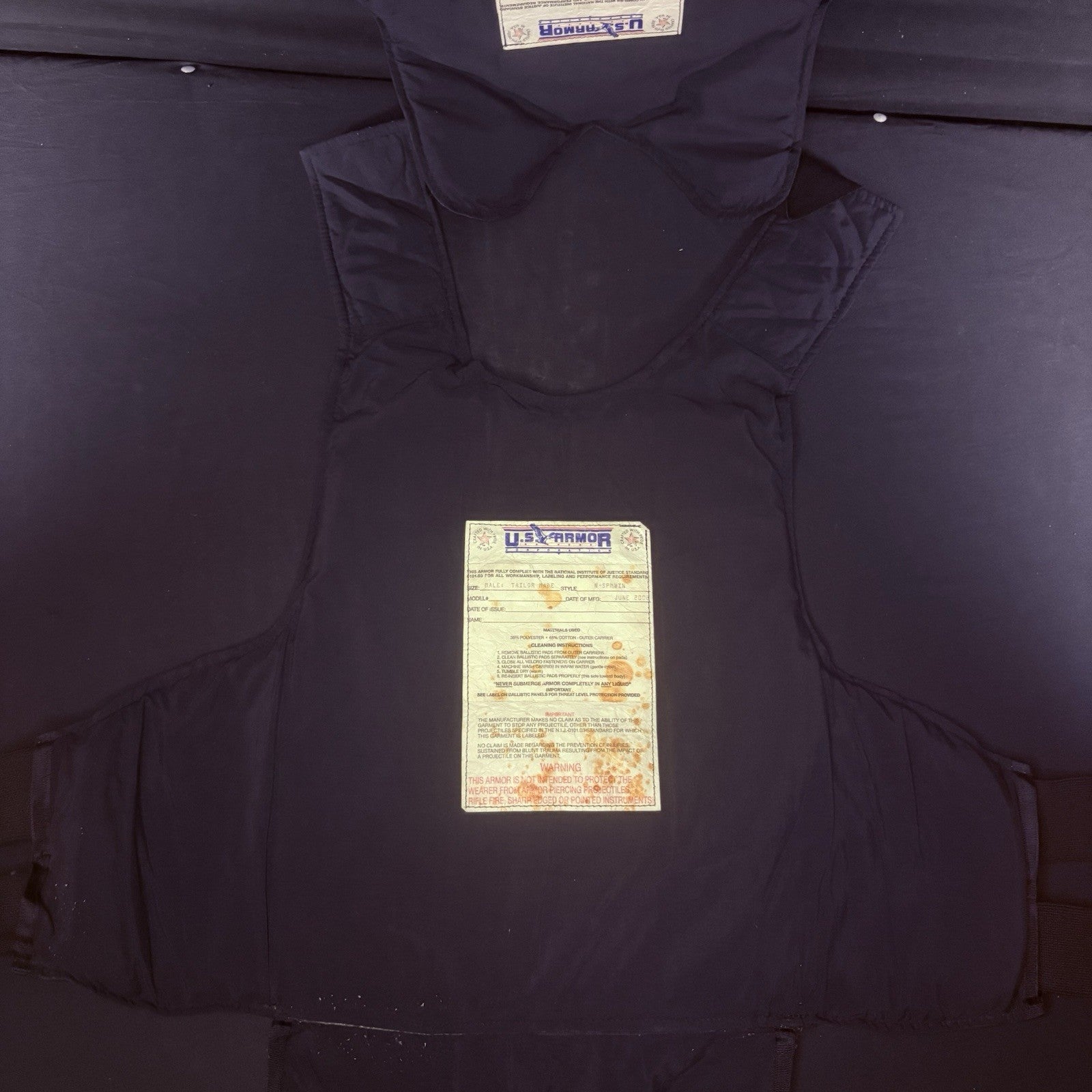 US Armor Bullet Proof Vest Size Large Ballistic Level 2 II Made In USA7