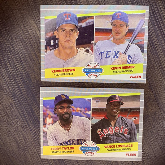 1989 Fleer Prospects #641 & #651 (2) High Grade MLB Trading Cards0