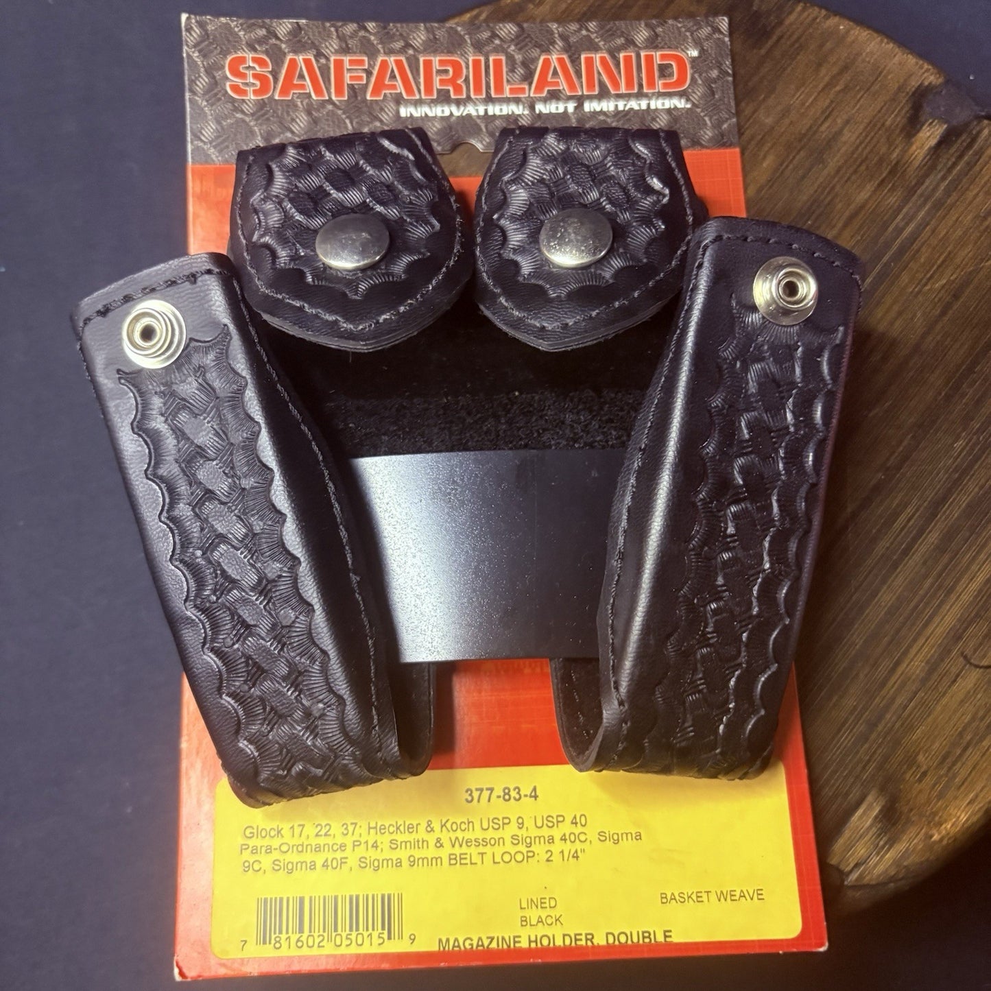 NEW Safariland 377 Double Magazine Holder Pouch (OPEN SIDES) Basketweave Chrome7