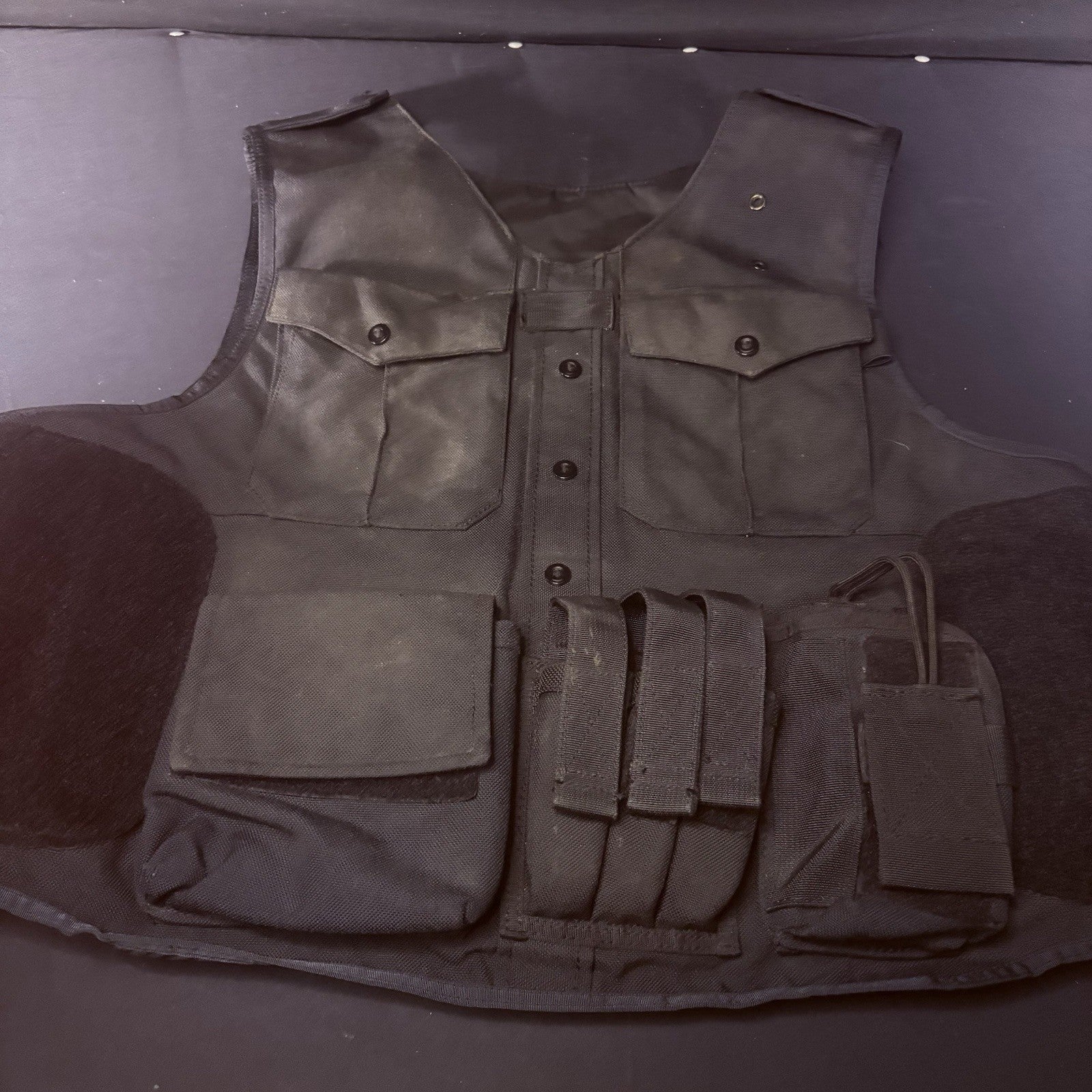 Cordura Tactical Plate Carrier Size XL USA Made w/Radio, Mag, Utility Pouches6