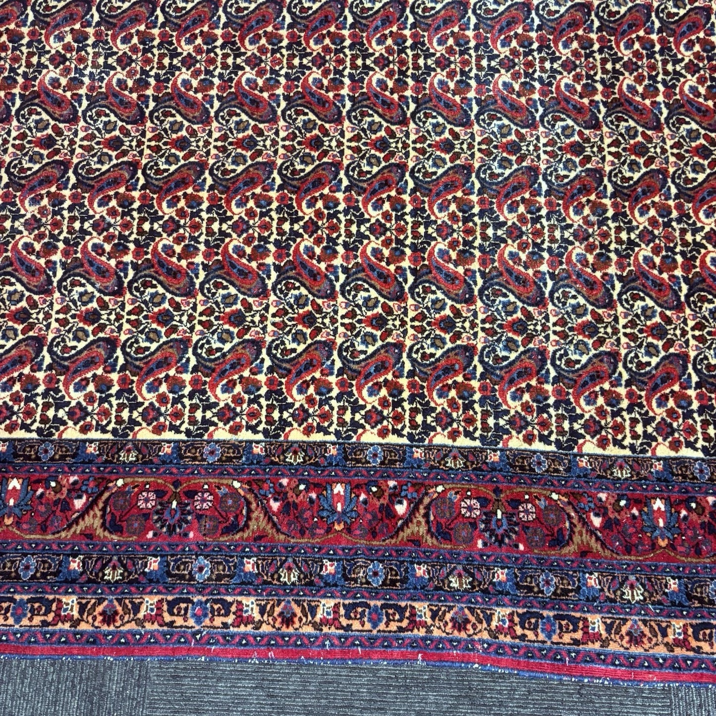 Antique 1910s Bidjar Hand Knotted Paisley Boteh Rug 5x7  342KPSI Natural Dye11