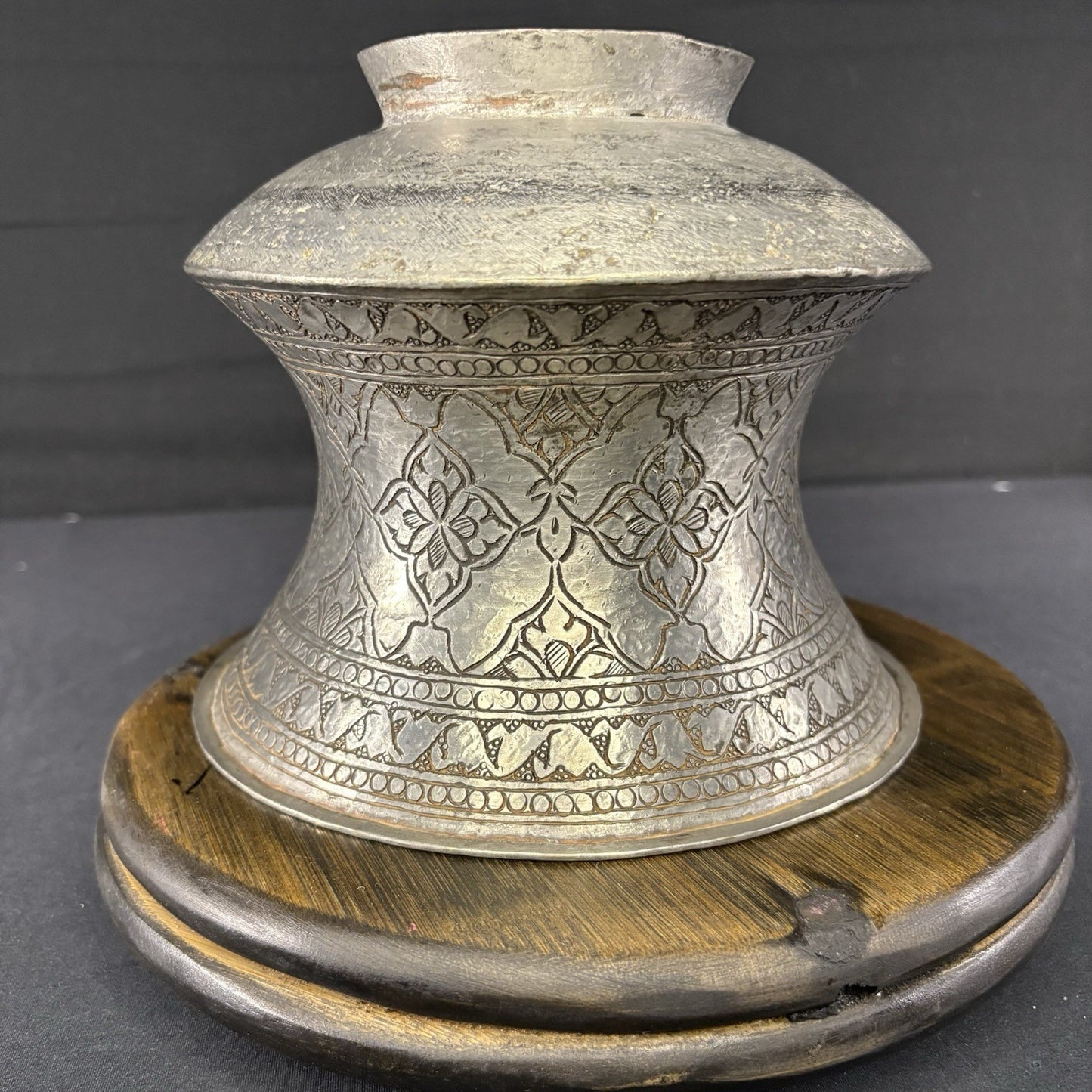 Qajar Era Copper Vessel Hand Hammered Islamic Calligraphy Tinned Late 1800s3