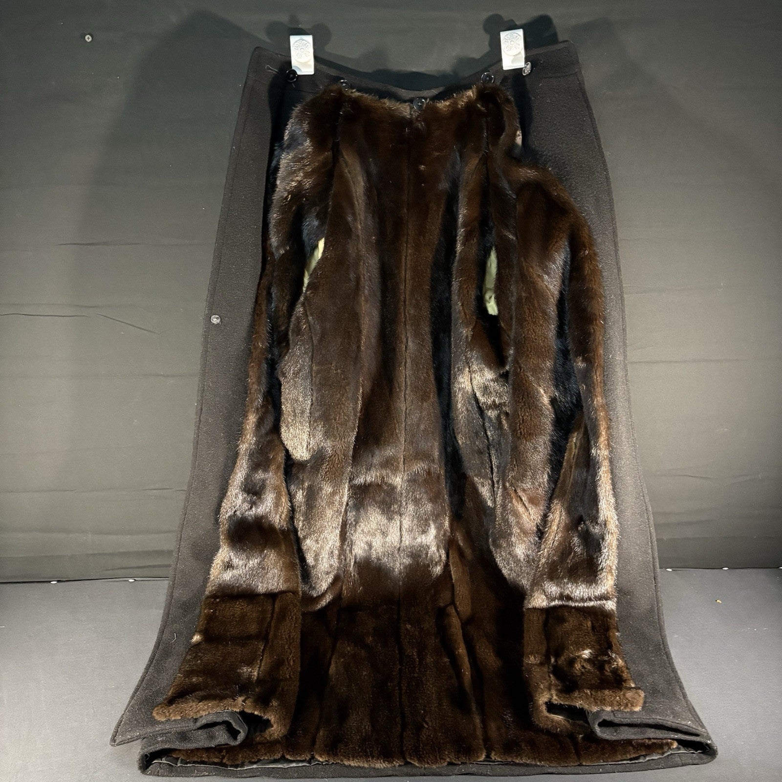 Burberry Fur Coat Mink Over Coat Women’s Size Medium Camel Hair w/Removable Mink3