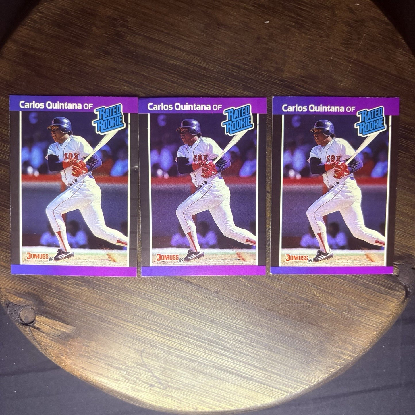 Lot of (3) 1989 Donruss RC Carlos Quintana #37 Rated Rookie NRMTMT Red Sox0