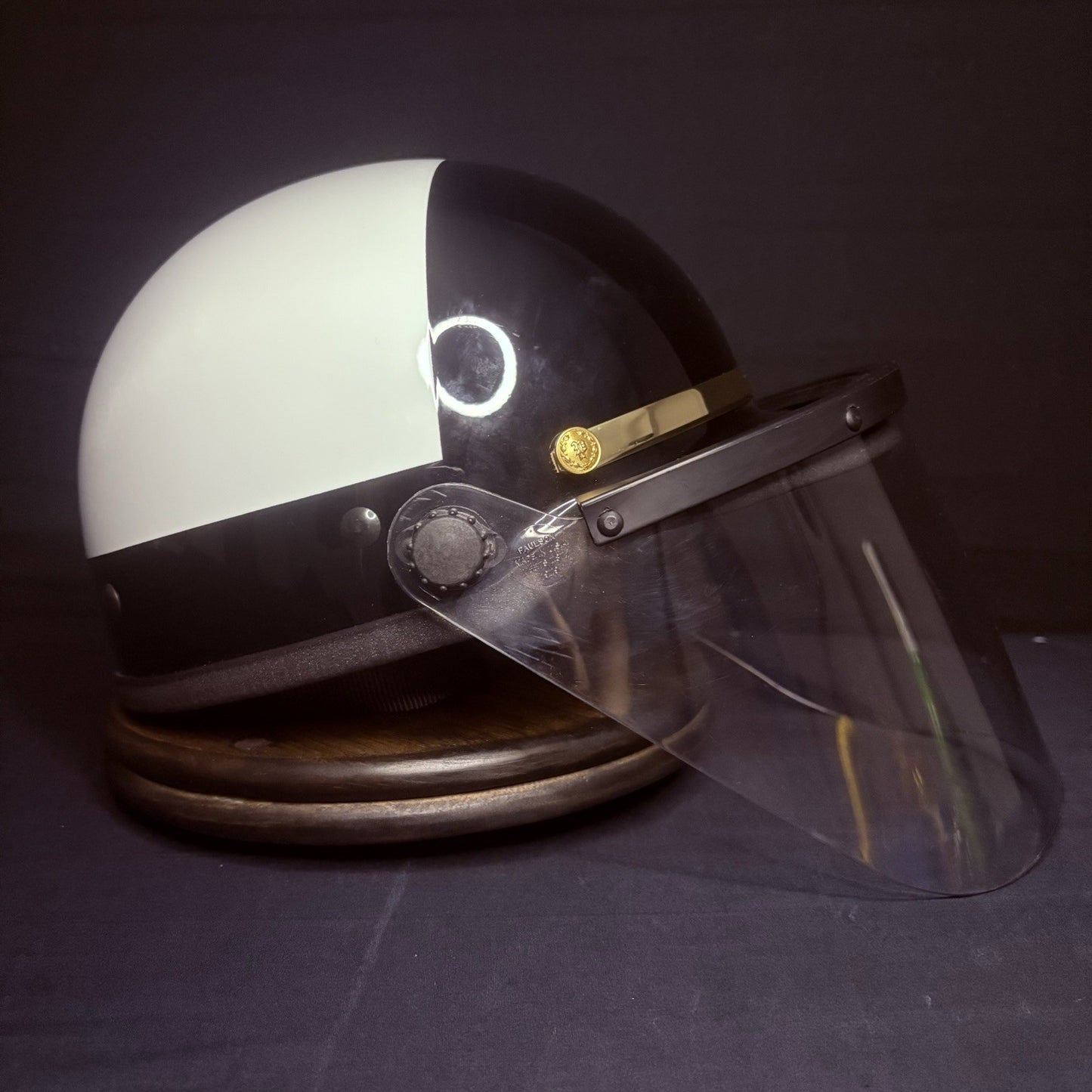 VTG Police Riot Motorcycle Helmet Black & White Size 6 7/8 with Z87 Face Shield5