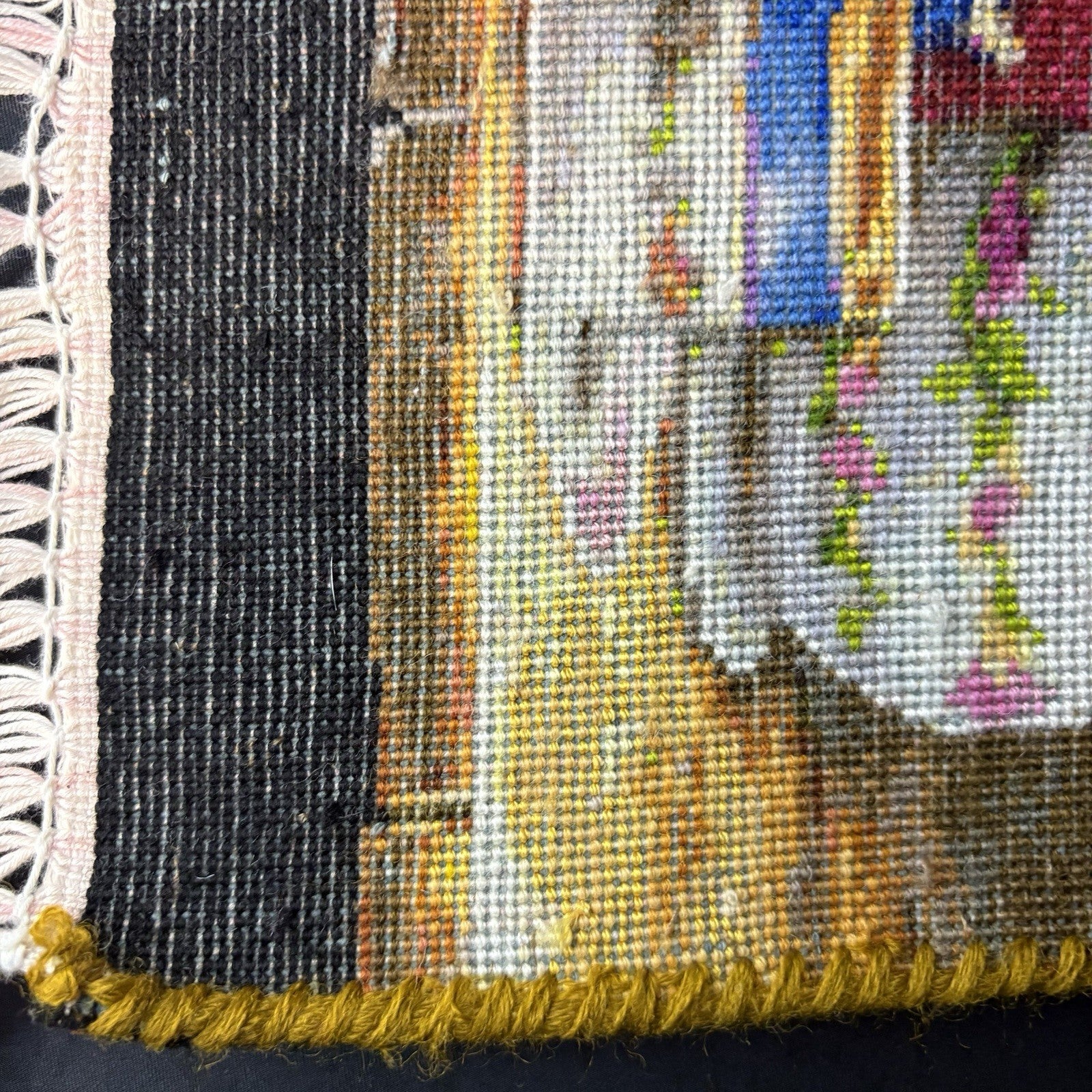 Pictorial Rug Flower Hand Knotted Tab’riz 23”x16” Cotton w/Silk 240KPSI14