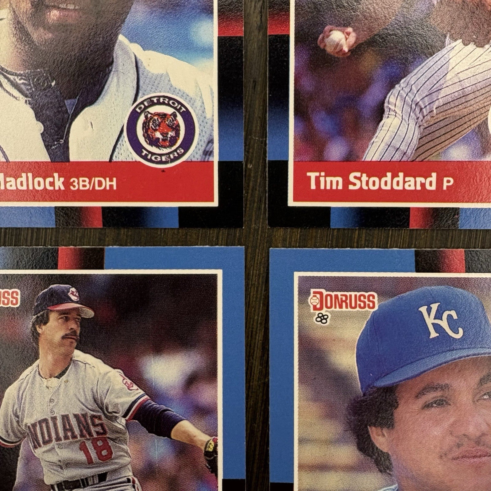 1988 Donruss High Grade MLB Trading Card #496, #497, #501, #502 Lot Of (4)5
