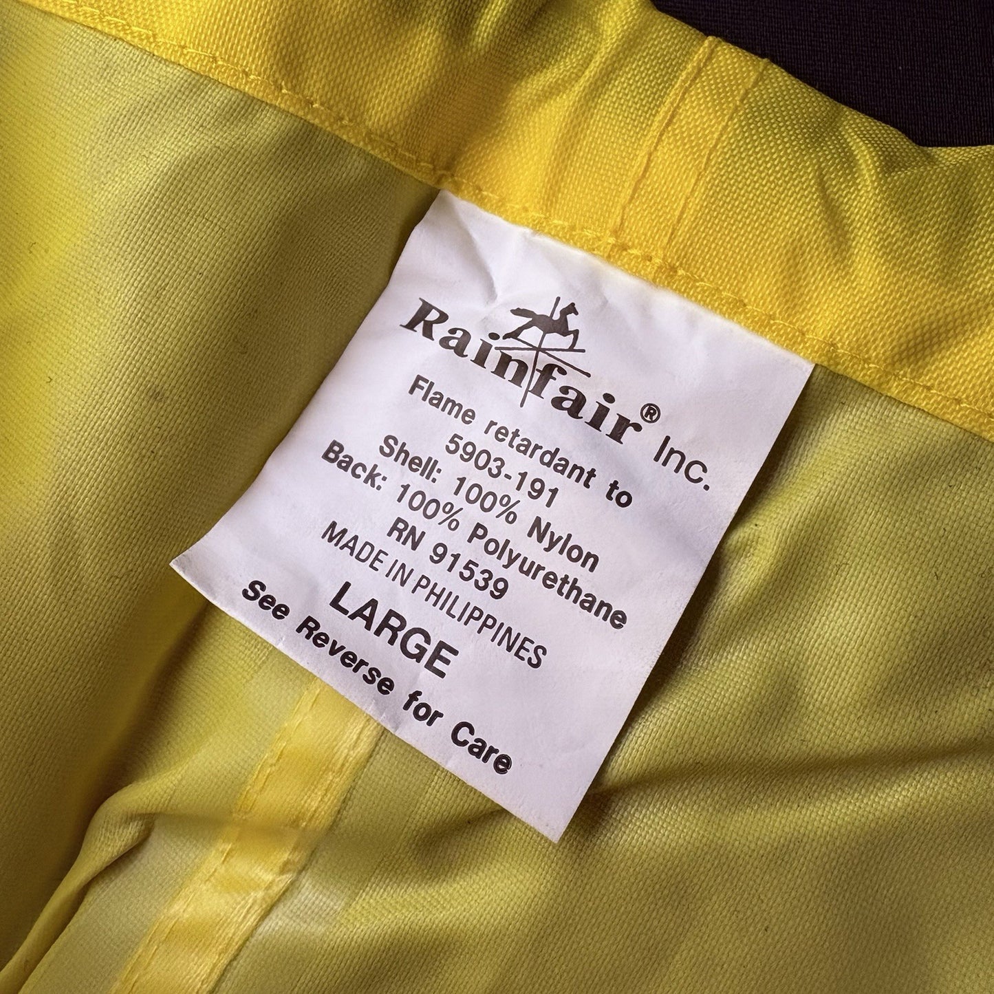 Rainfair Bib Rain Pant (Size Large) Police Duty Protective Gear Rain Pants 915393