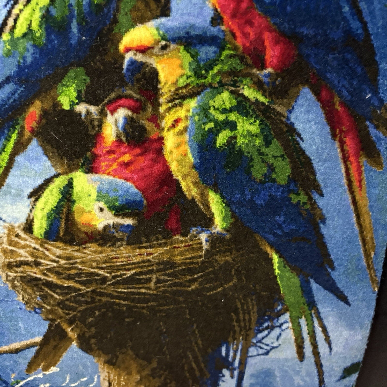 Persian Pictorial Rug Bird Hand Knotted 24”x16” 60X40cm 304KPSI w/Rug Hangers11