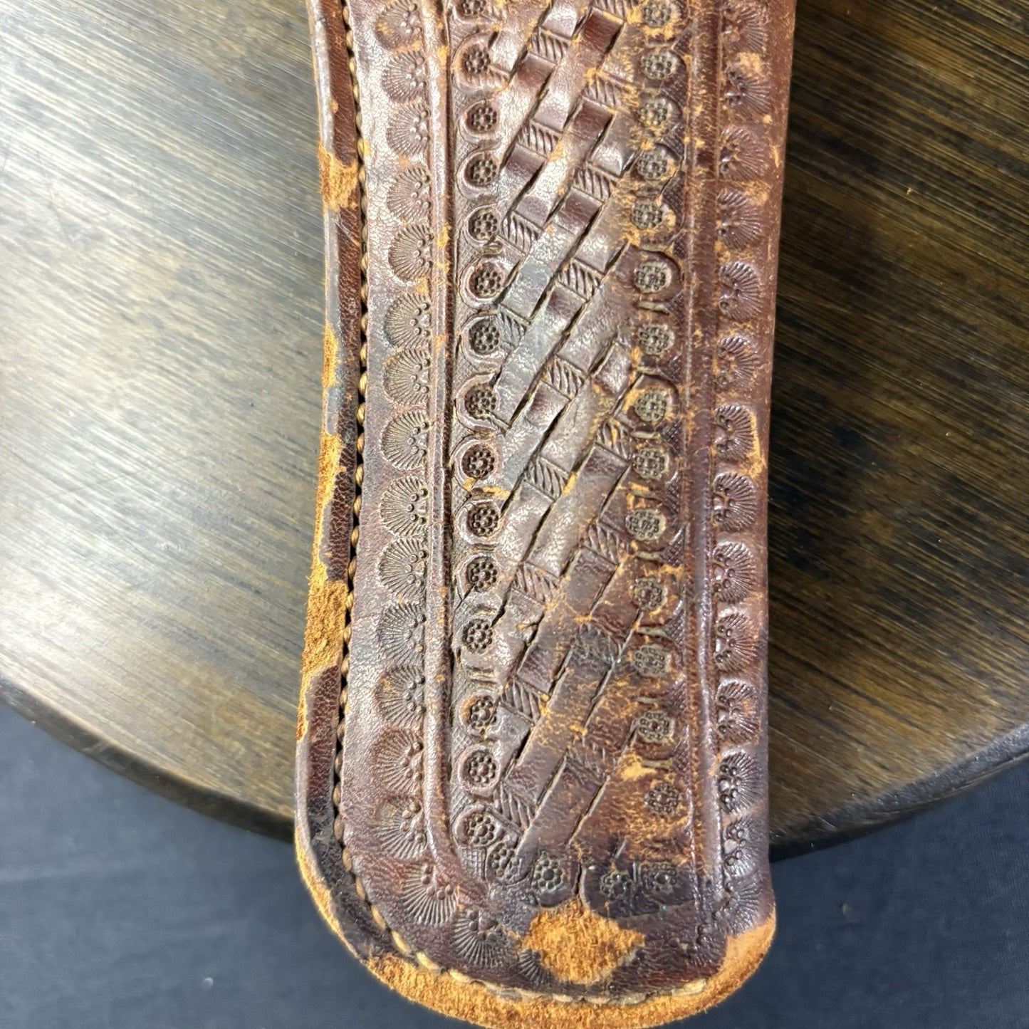 Vintage Chas. Blumel Hand Tooled Leather Revolver Holster1