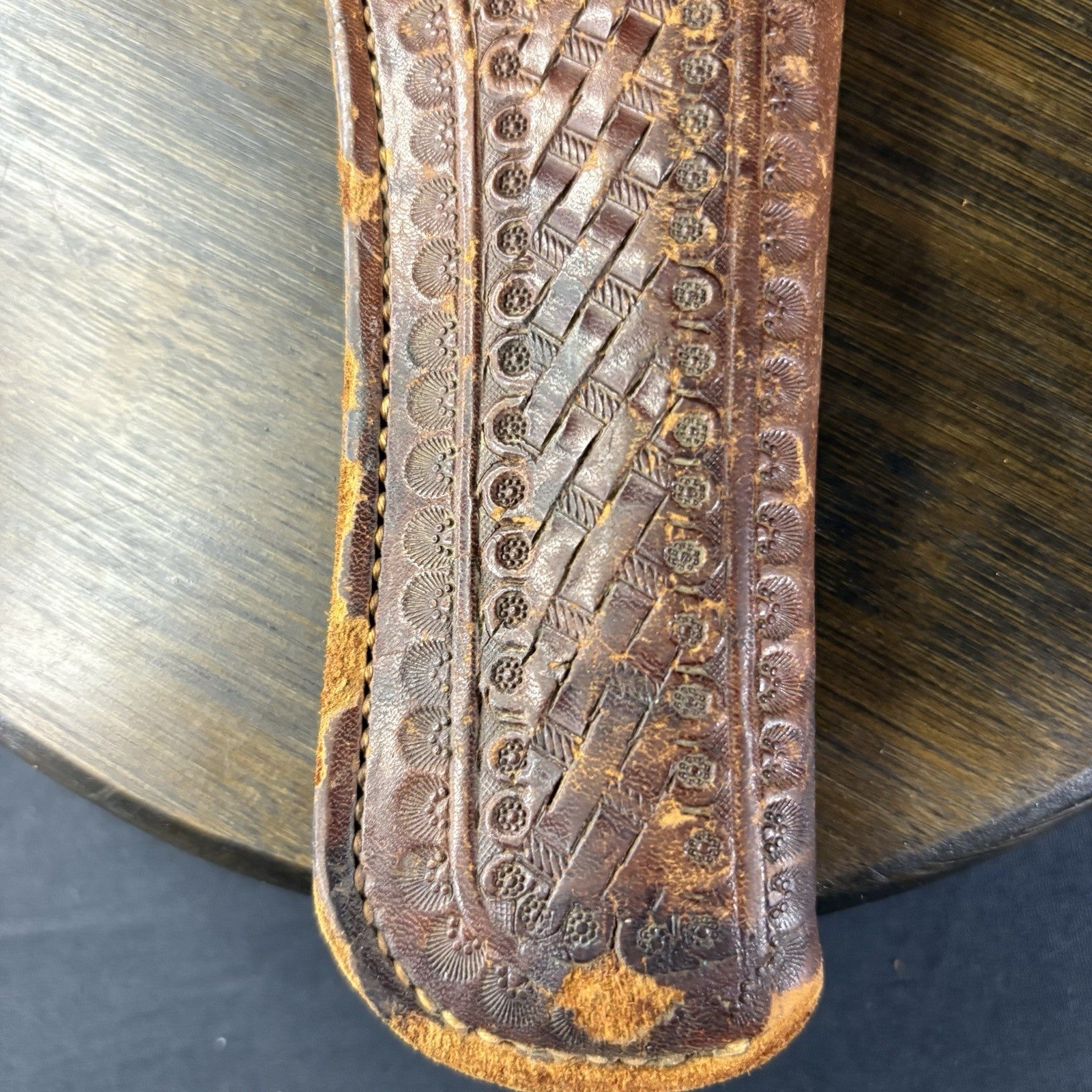 Vintage Chas. Blumel Hand Tooled Leather Revolver Holster1