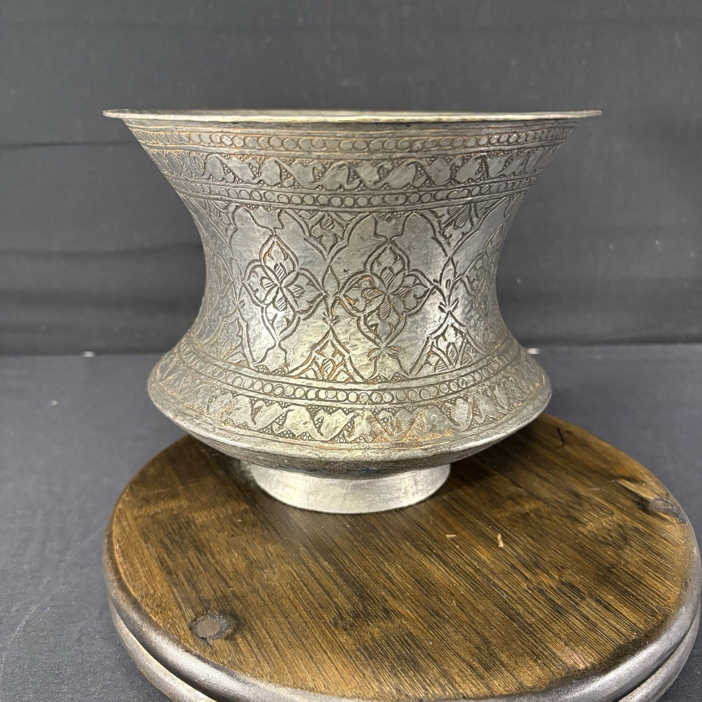 Qajar Era Copper Vessel Hand Hammered Islamic Calligraphy Tinned Late 1800s12