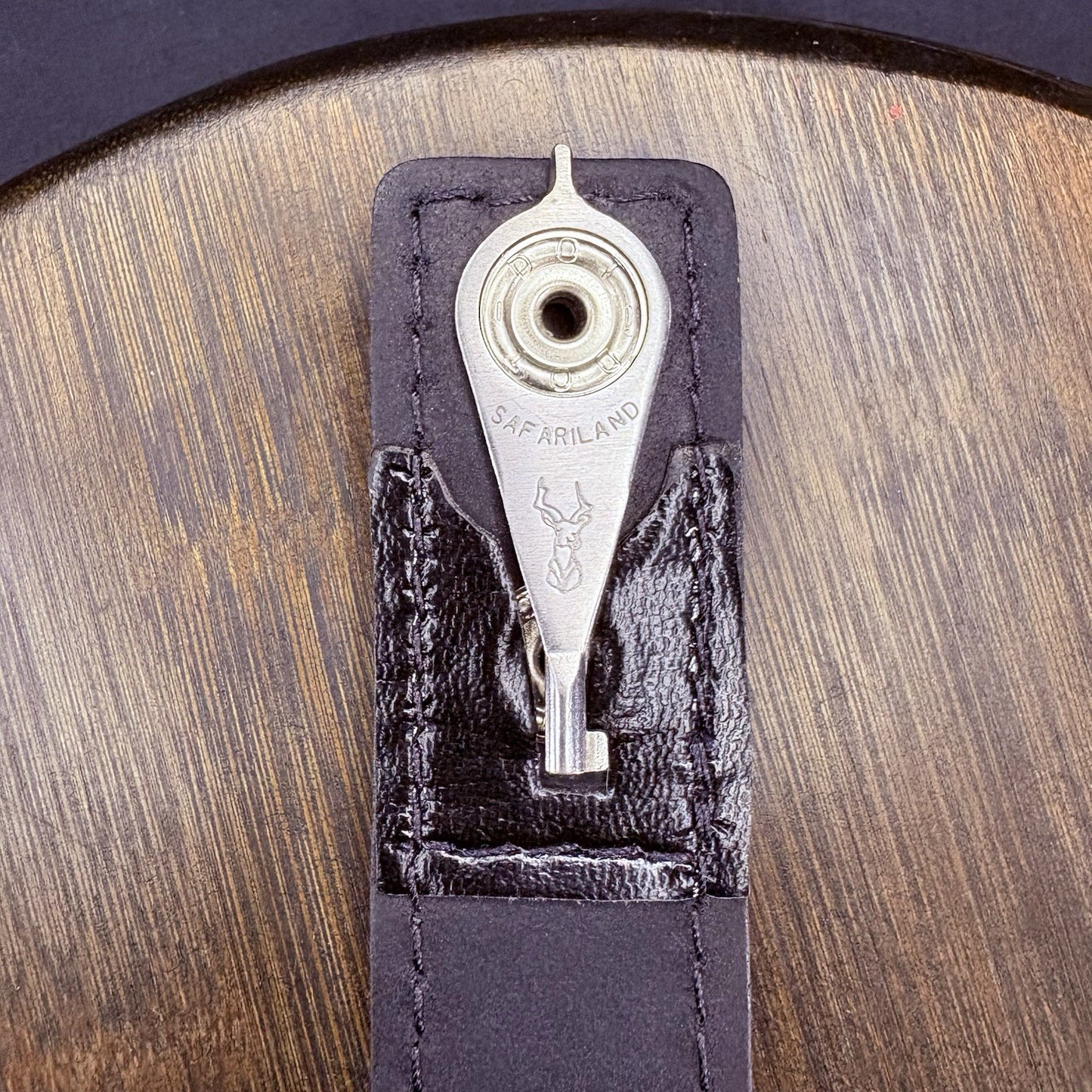 Belt Keeper w/ Hidden Handcuff Key HK-11 Hide-a-Keyper Black Leather Chrome Snap5
