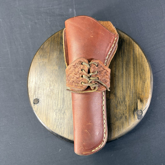 Hand Made Leather Single Action Revolver Holster Fits Up To 6” Left Hand Draw0
