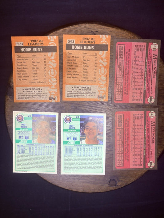 Matt Nokes (Lot of 6) Baseball Cards Detroit Tigers  MLB1