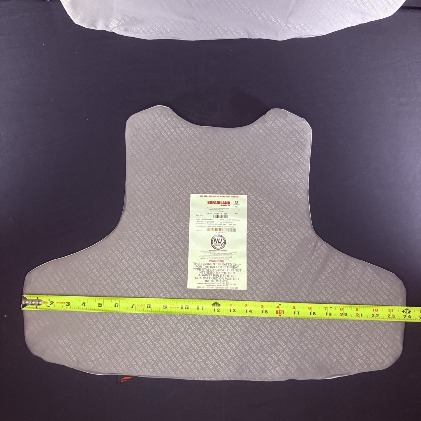 Safariland 2023 SX Bullet Proof 3A Panels Size XXL Thinnest IIIA Ballistic Armor9