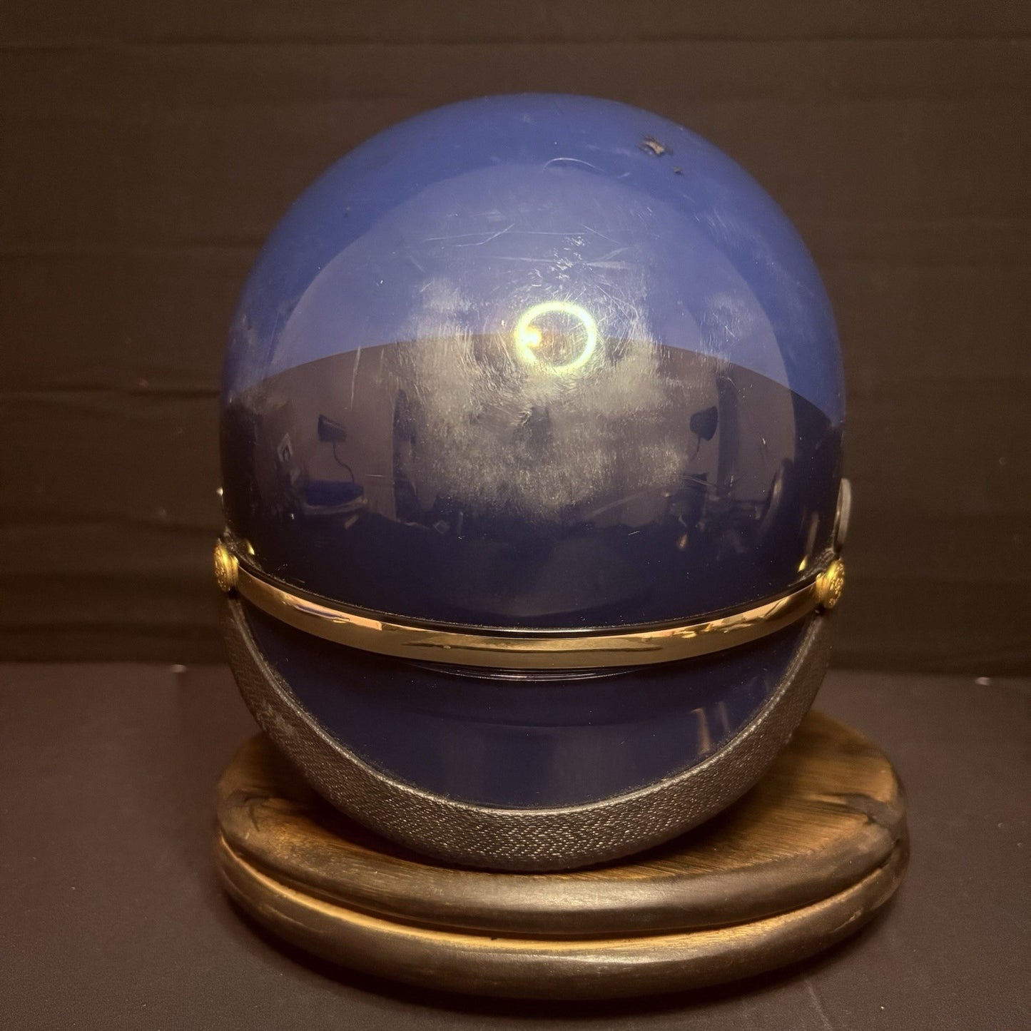 Vintage Police Riot Helmet Blue & Gold (Size Extra Large)1