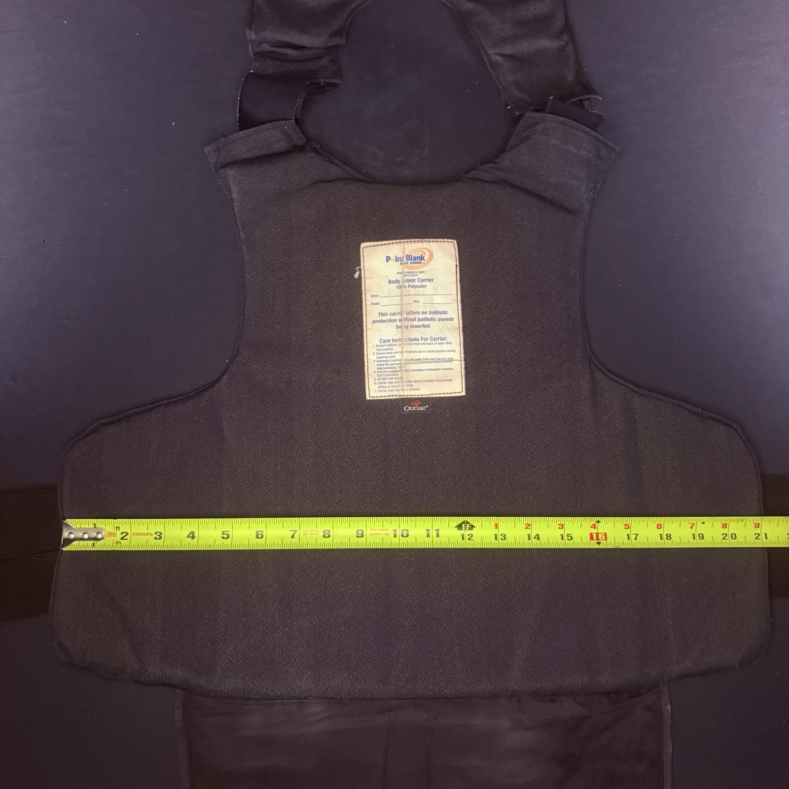 PB Armor 3A Vest Size Large Long IIIA Ballistic Bullet Proof Concealable Armor10