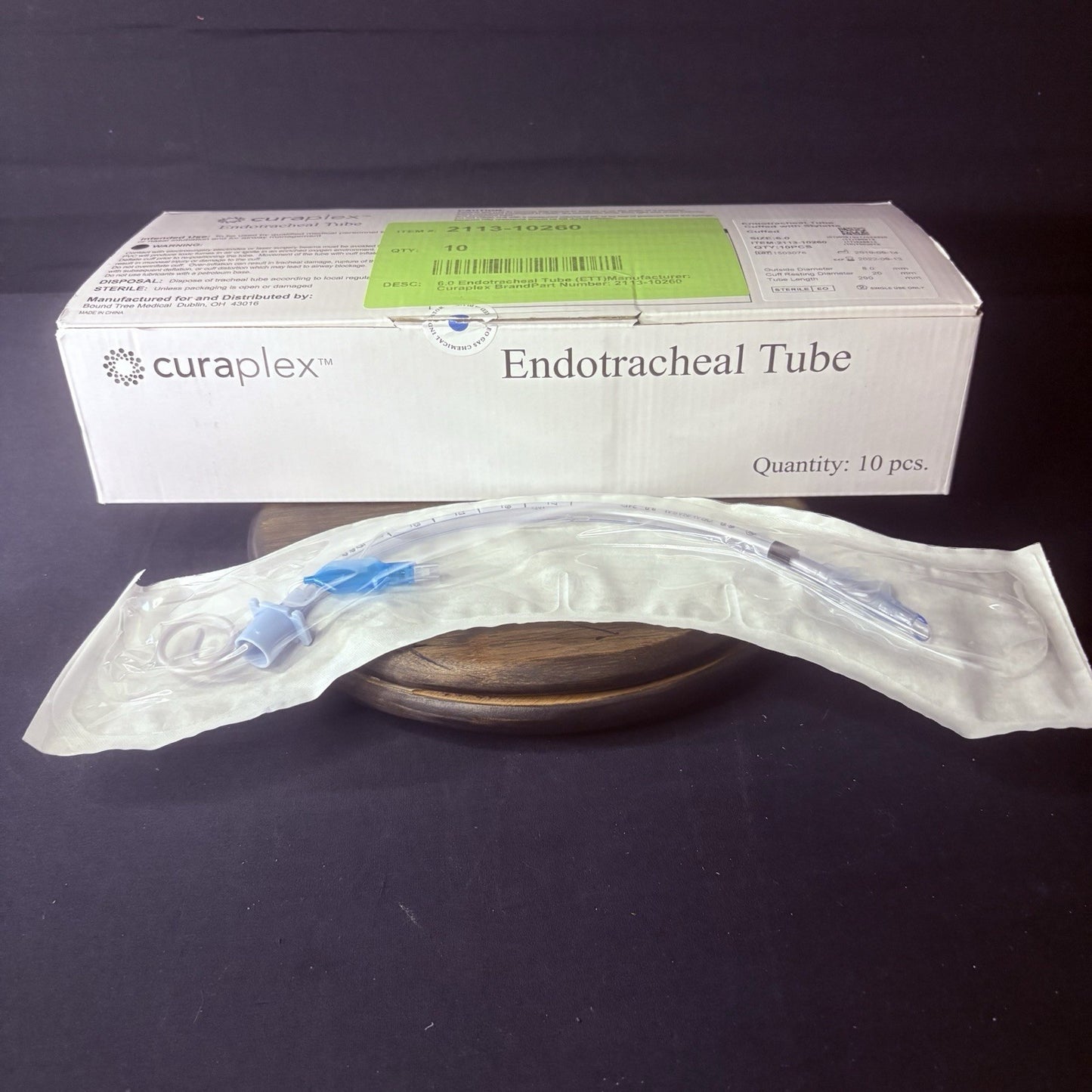 Box Of 10 Sterile Endotracheal Tube 6.0 mm w/Cuff Individually Packaged Sealed7