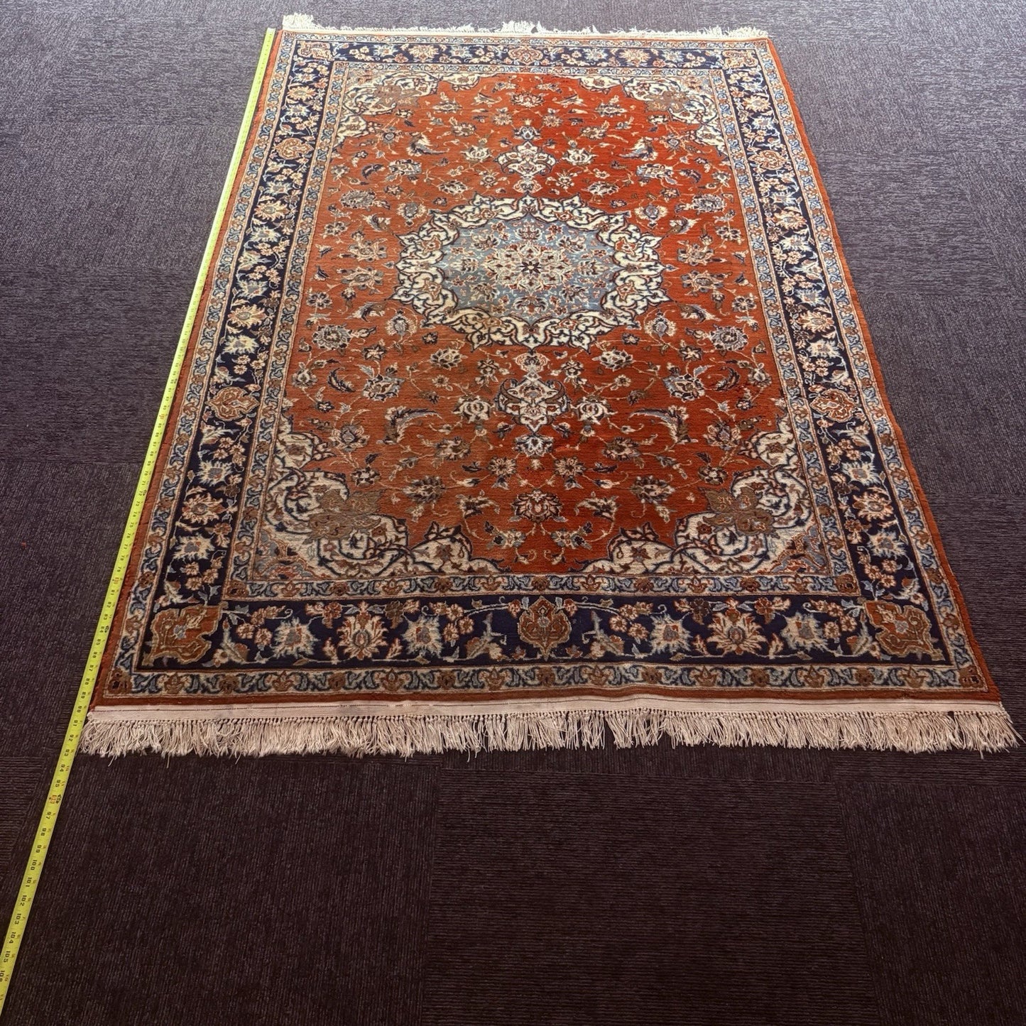 Semi-Antique Hand Knotted Rug 5x7 Medallion 324KPSI Estate Find 1970s Floral Rug10