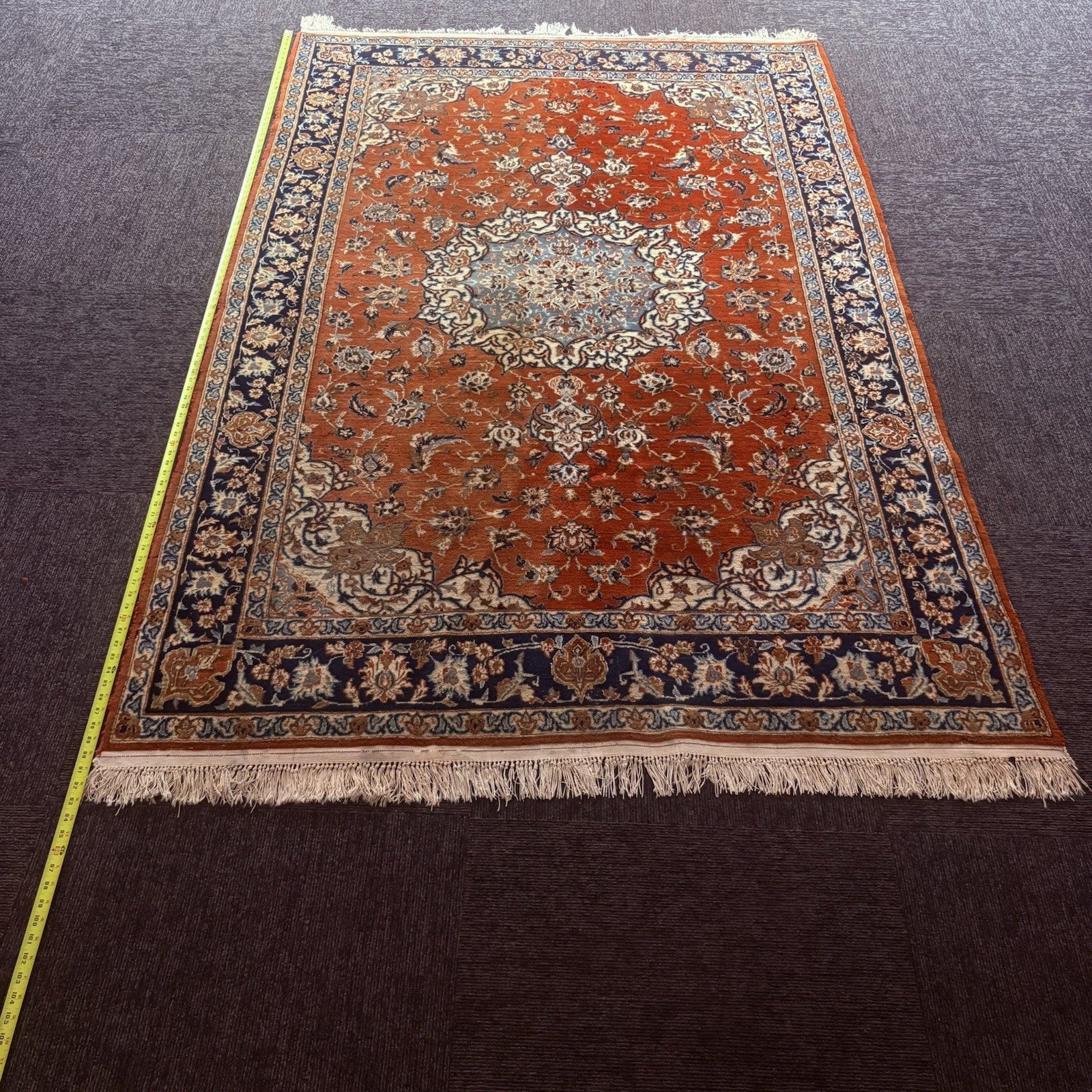 Semi-Antique Hand Knotted Rug 5x7 Medallion 324KPSI Estate Find 1970s Floral Rug10