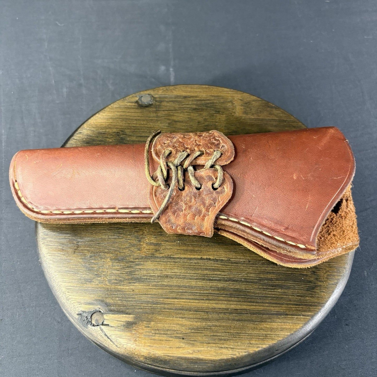 Hand Made Leather Single Action Revolver Holster Fits Up To 6” Left Hand Draw2