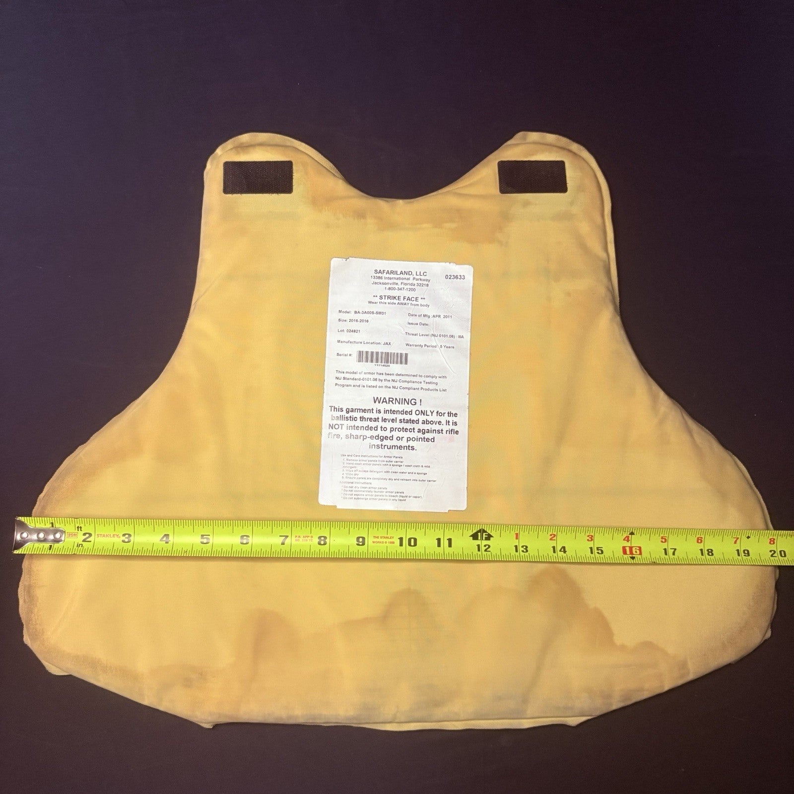 Second Chance 3A Bullet Proof Vest Size Large Concealable IIIA Ballistic Vest9
