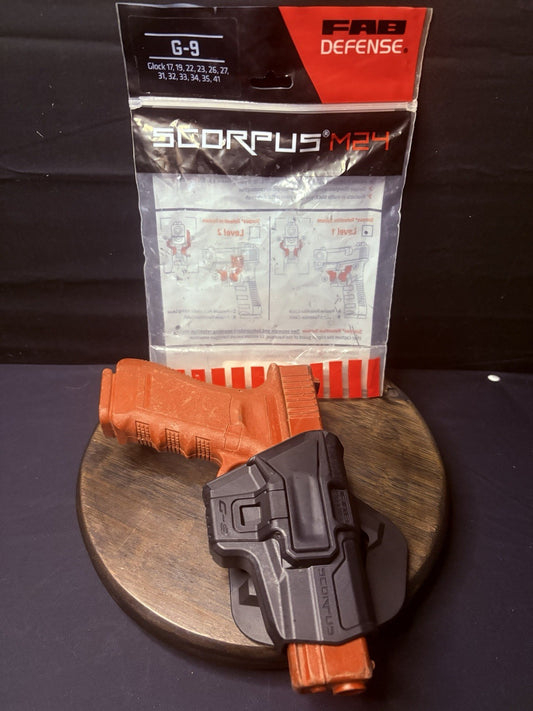 Fab Defense Scorpus G9 Holster Glock 17, 19, 22, 23, 26, 27, OWB Paddle RH Black0