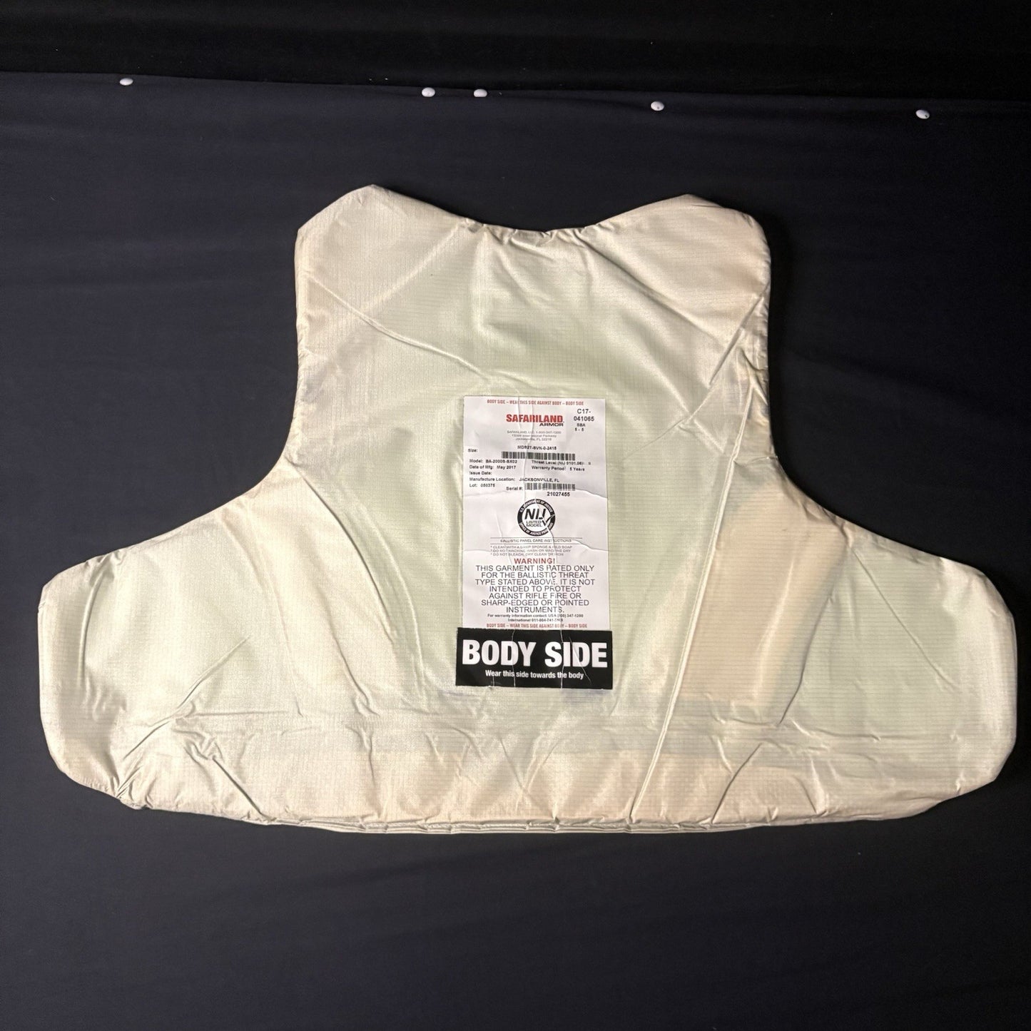 Safariland SX Level 2 (II) Armor Size XXLarge (XXL) Thinnest Bullet Proof Plate6