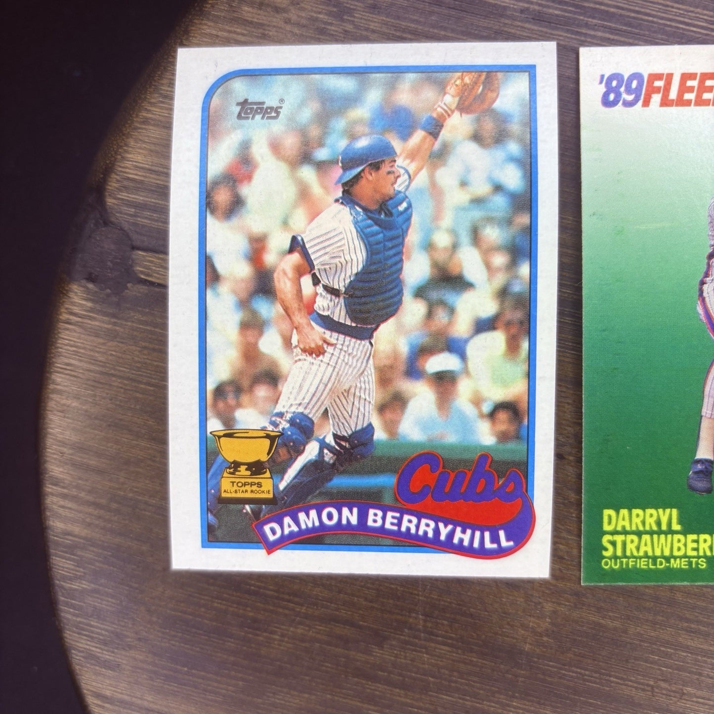 1989 Darryl Strawberry, Damon Berryhill, Matt Nokes (3) High Grade Trading Card 4