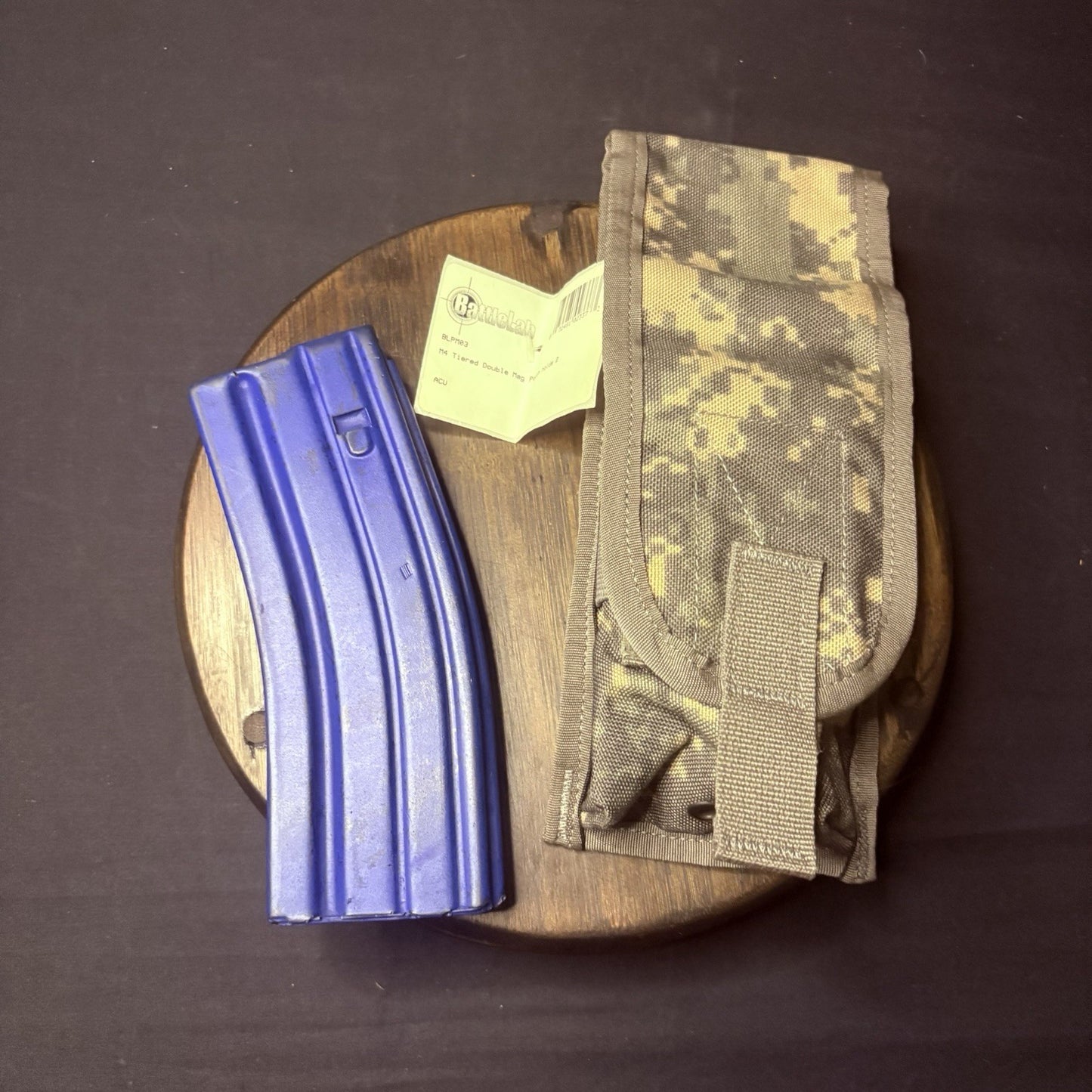 BattleLab 5.56 M4 Rifle Double Tiered Magazine Pouch Multicam Made In USA 2 Mags0