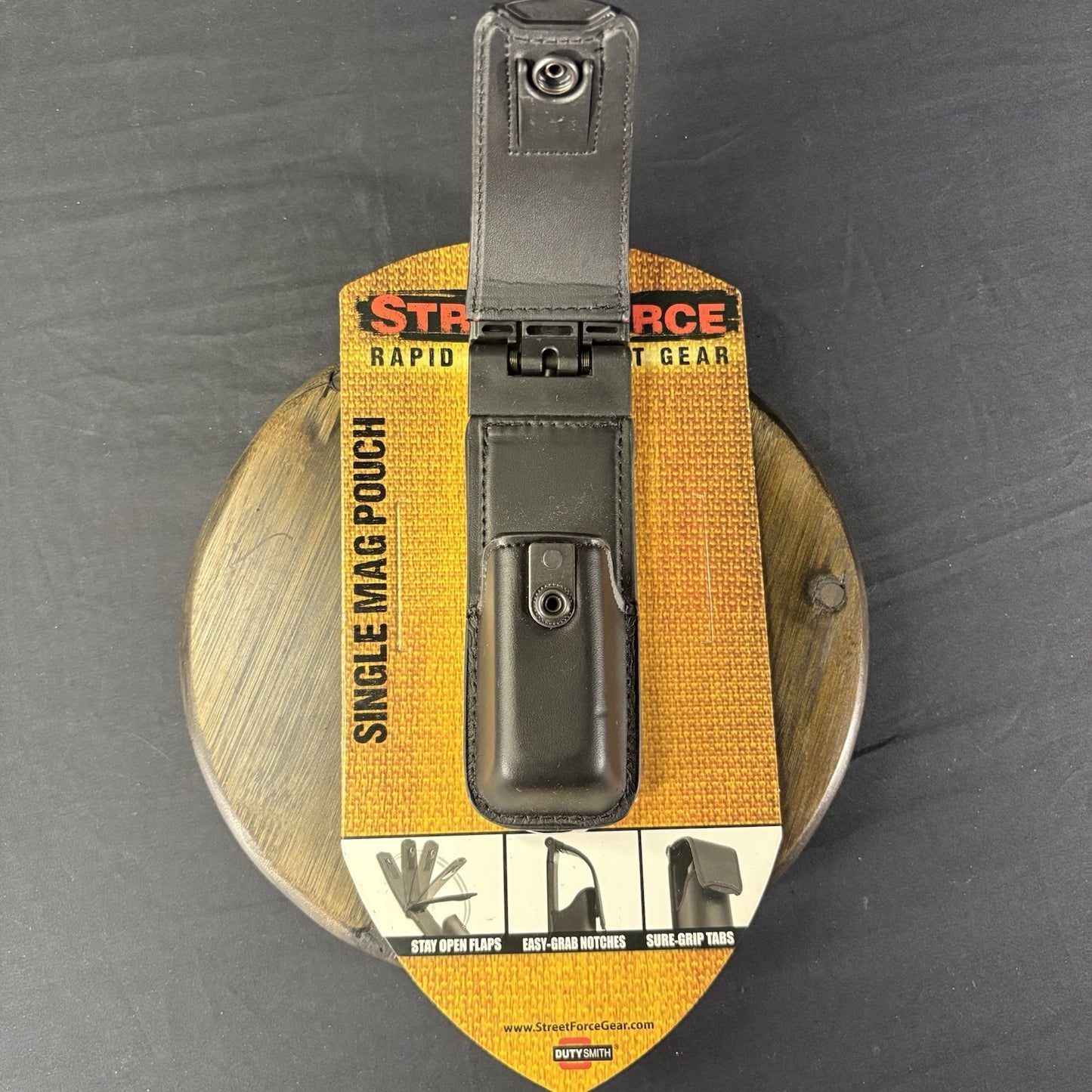 Leather Magazine Pouch ~Spring Loaded~ Carrier (.45 Acp) Rapid Deployment Gear1