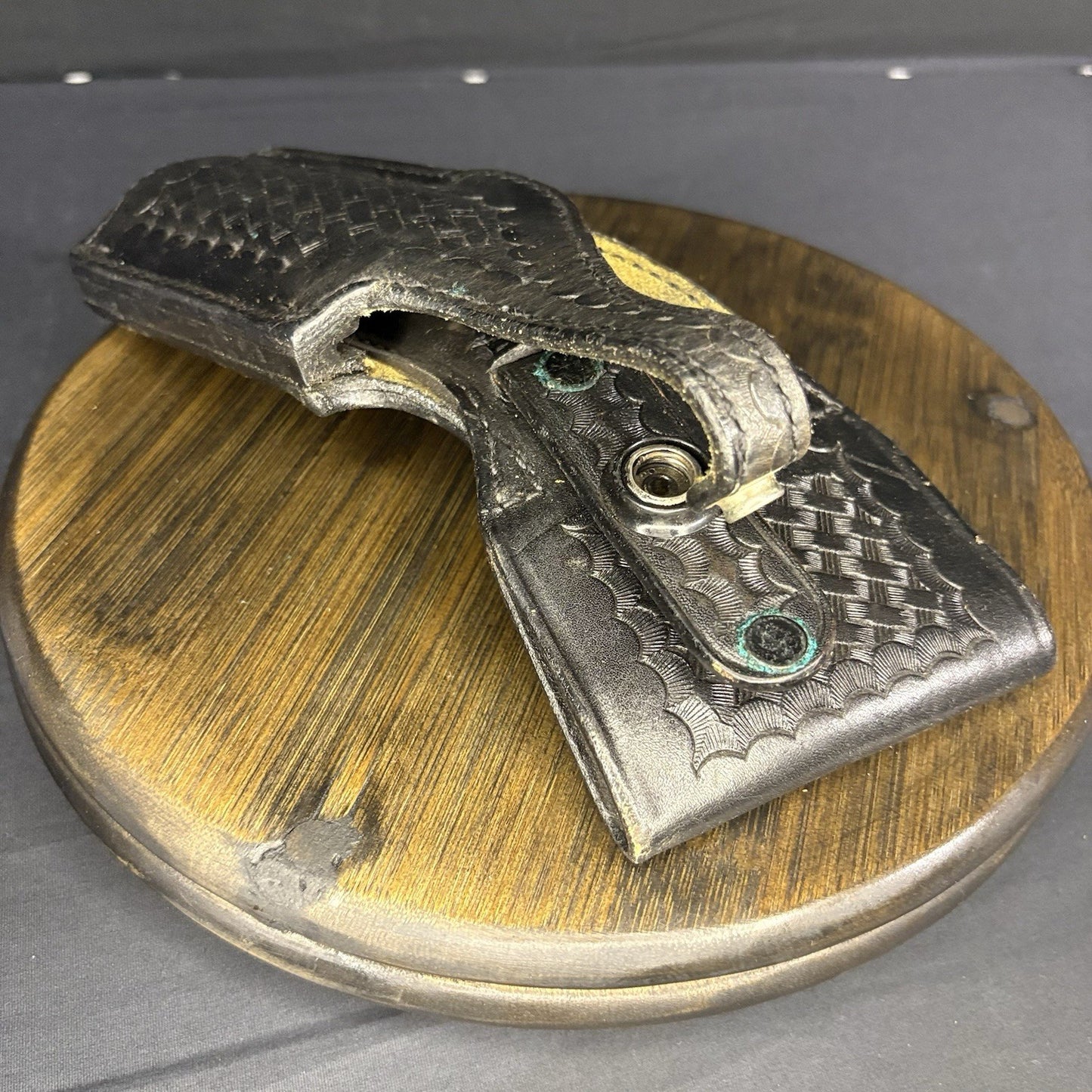 Safariland #55 Black Basket Weave Holseter For Colt C Pistols Snap Closure9