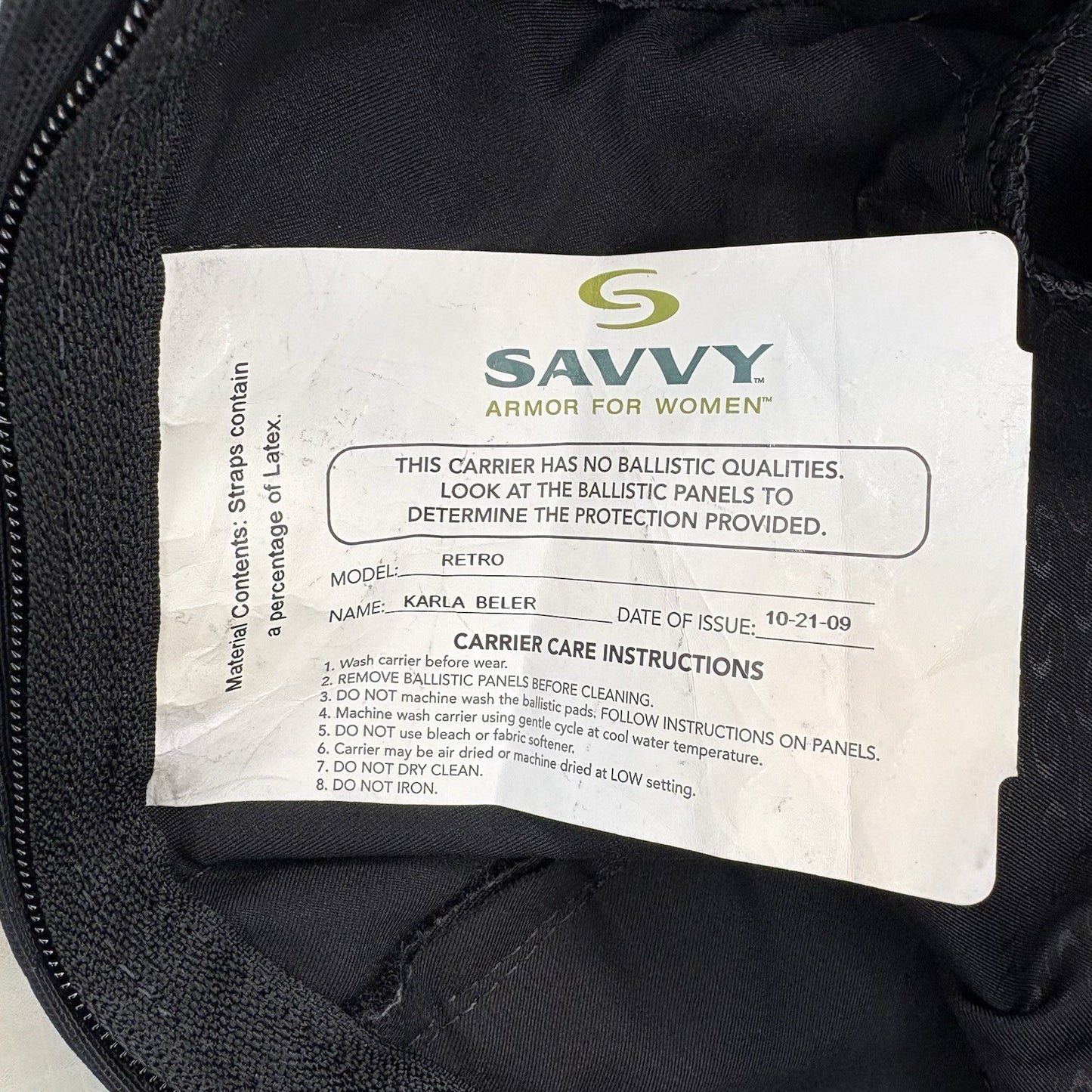 Savvy Armor For Women 3A Bullet Proof Vest Size Medium IIIA Ballistic Vest8