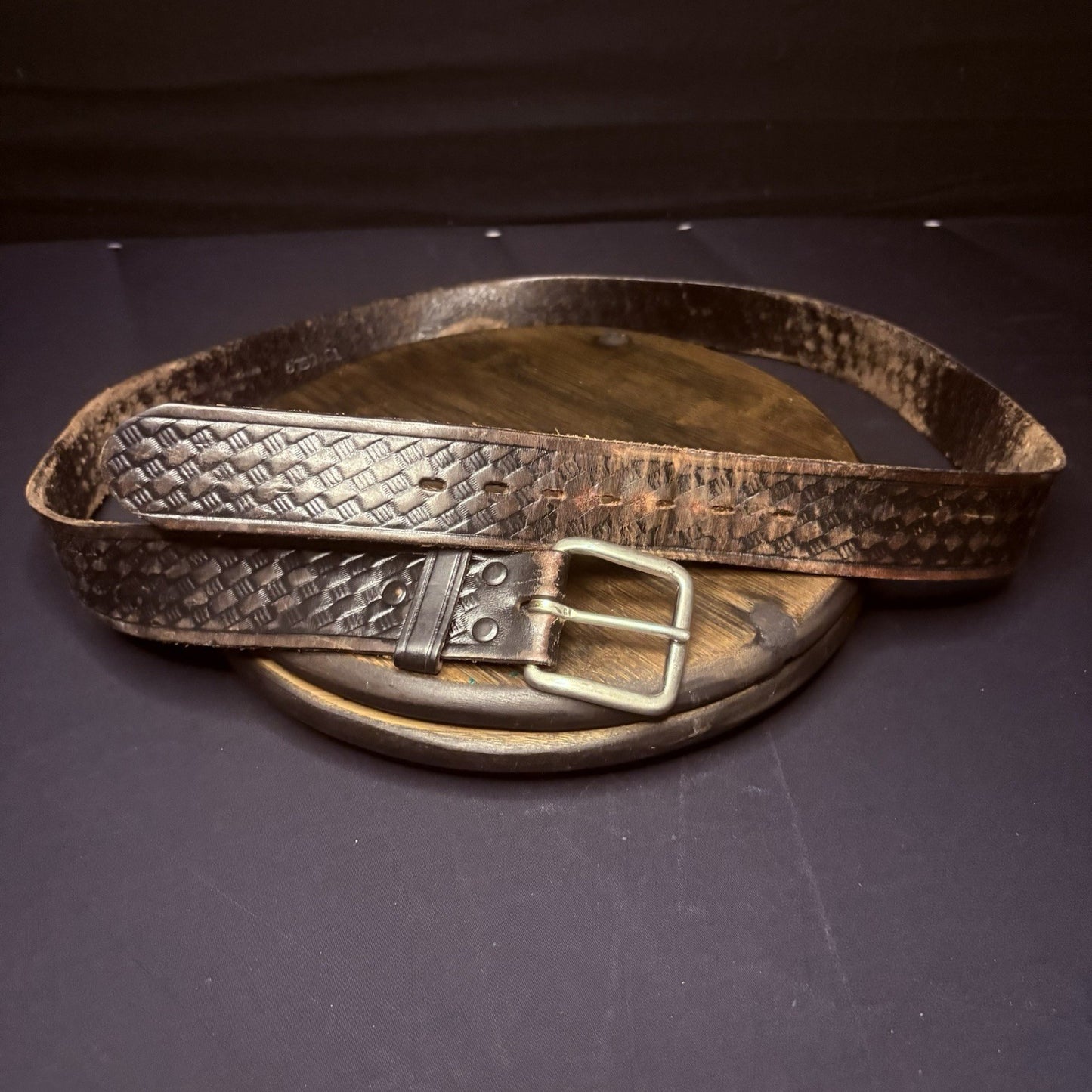 Leather Belt 40" Basket Weave 1