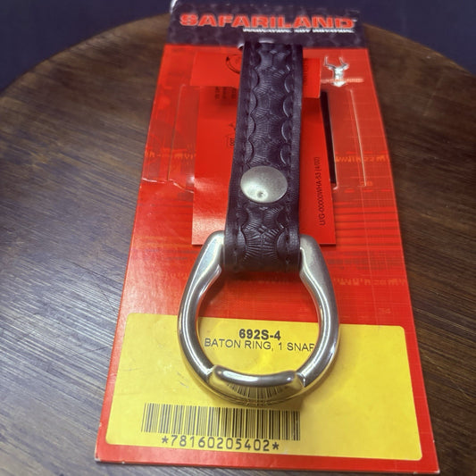 Safariland 692S Baton Ring Chrome Ring & Snap Black Basket Weave1
